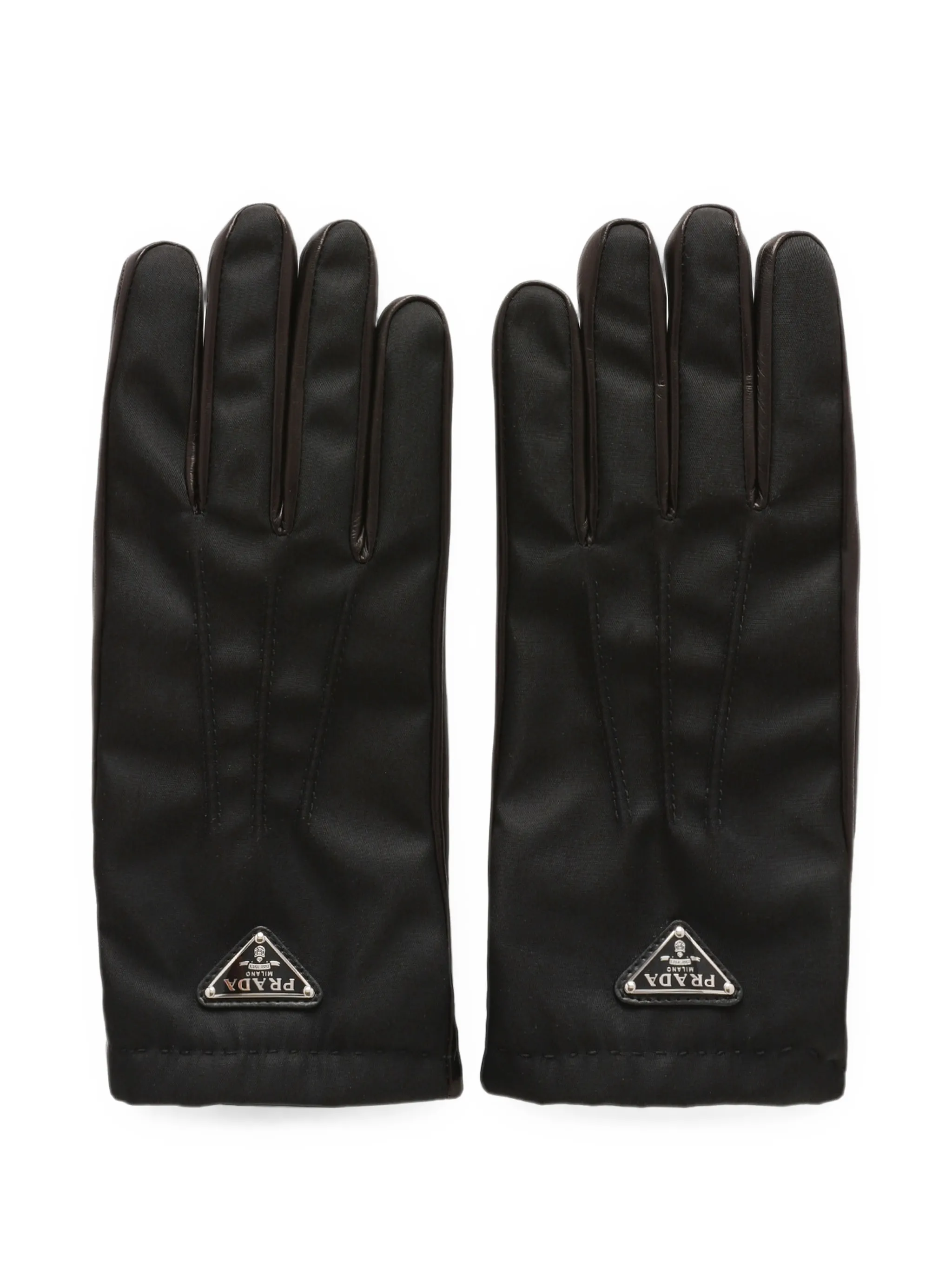 logo-plaque panelled gloves