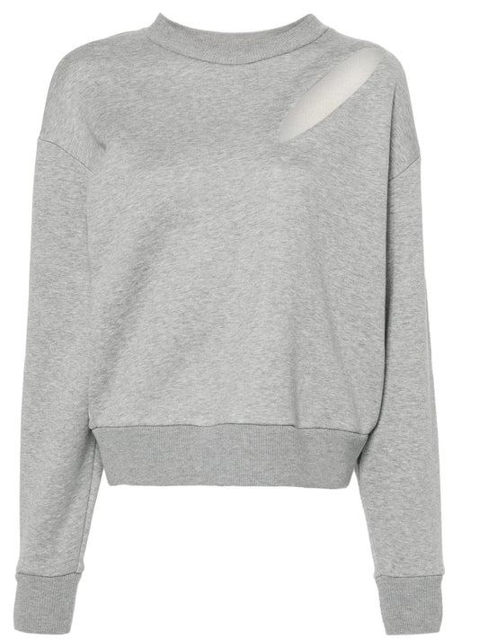 cut-out jersey sweatshirt