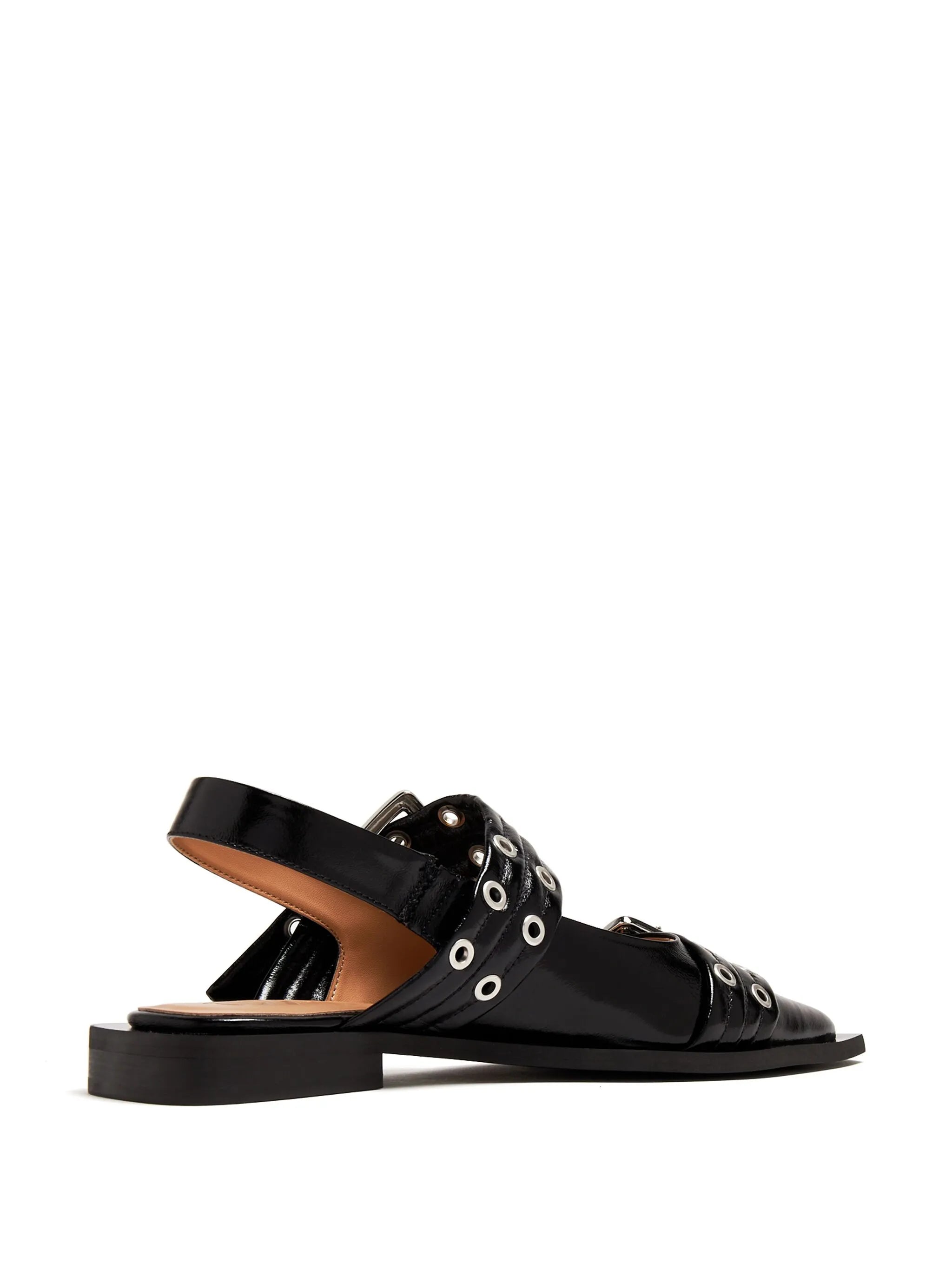 buckle-detail eyelet-embellished sandals