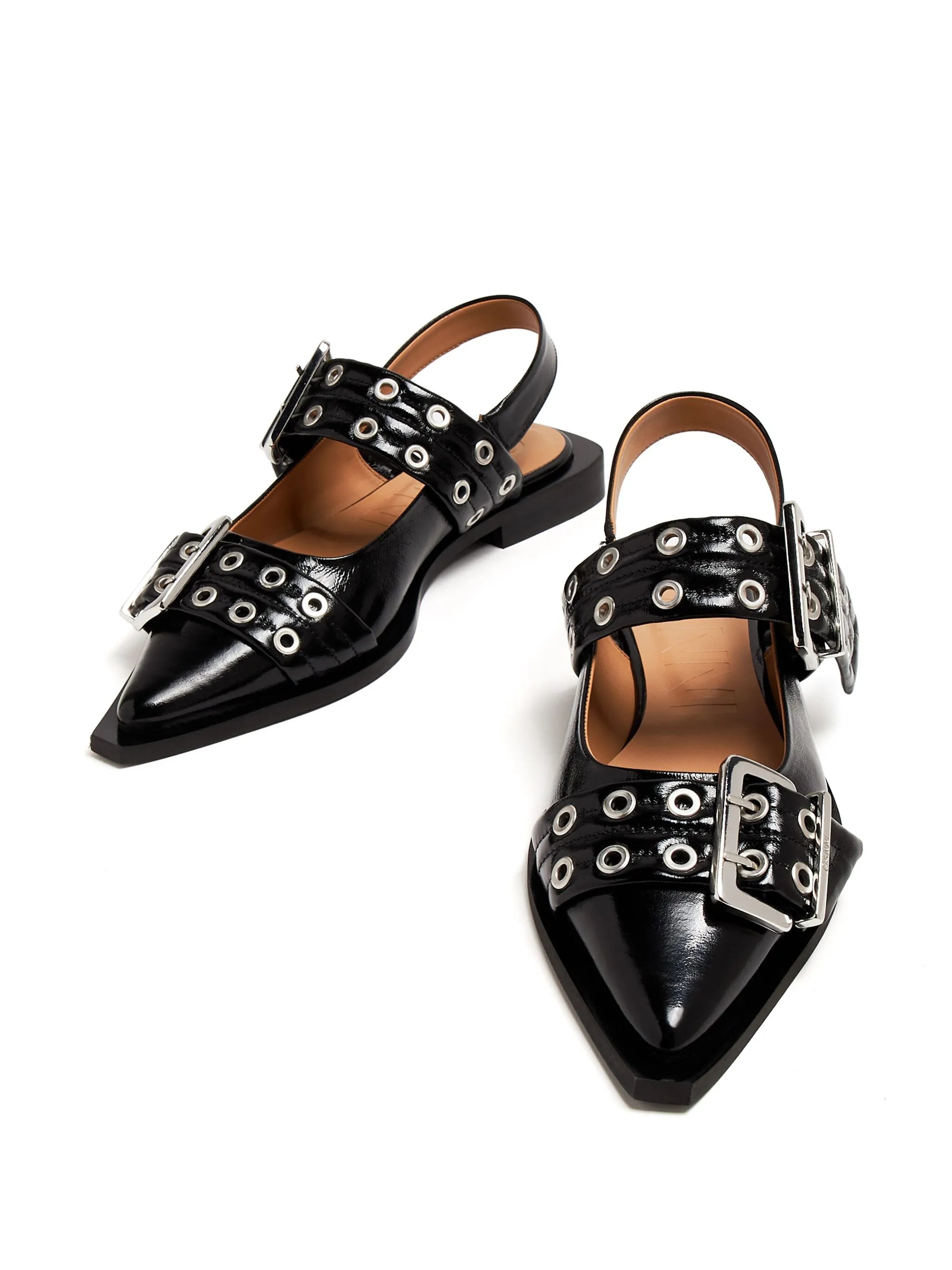 buckle-detail eyelet-embellished sandals