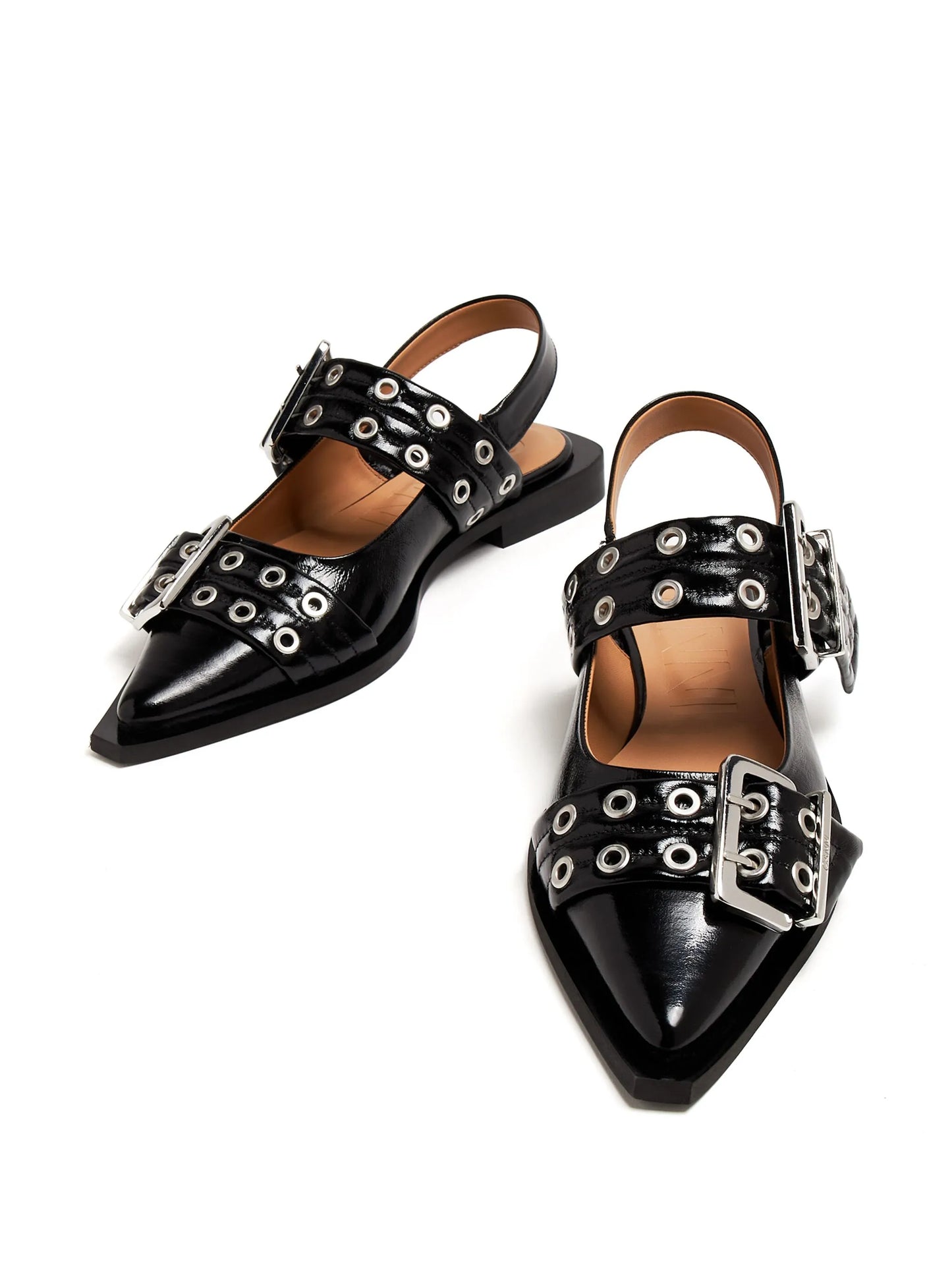 buckle-detail eyelet-embellished sandals