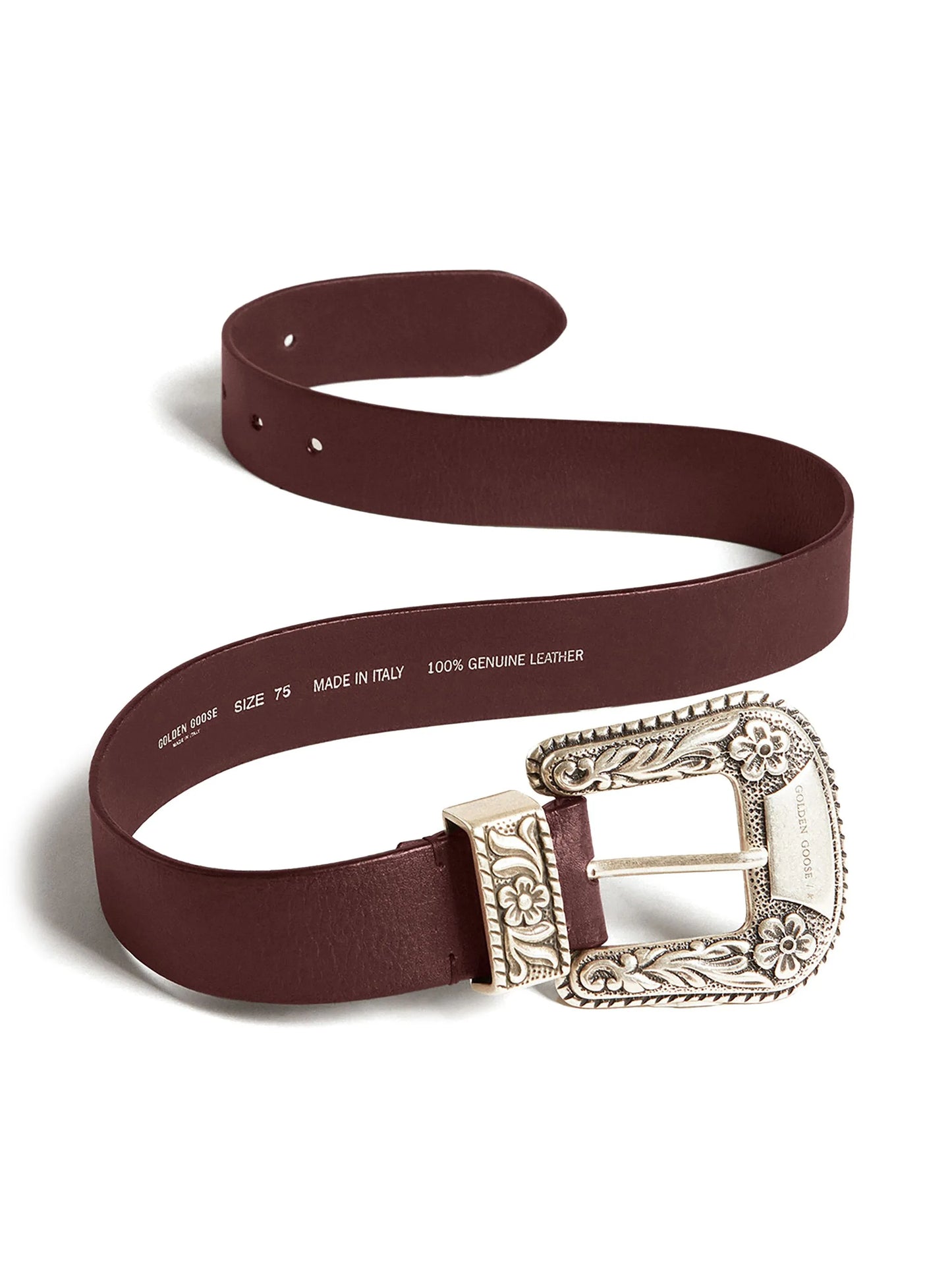 engraved logo leather belt