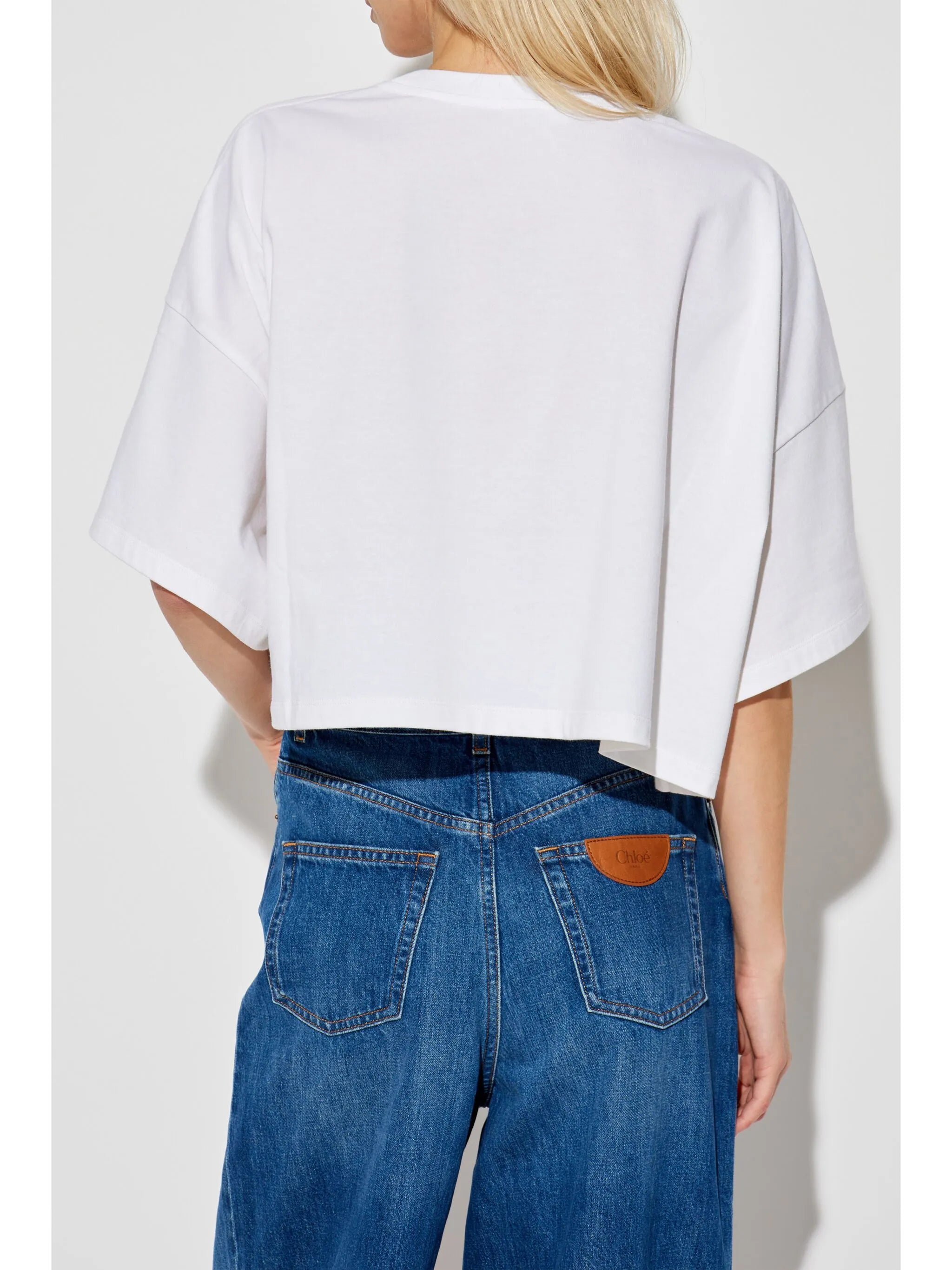 logo-print crop top