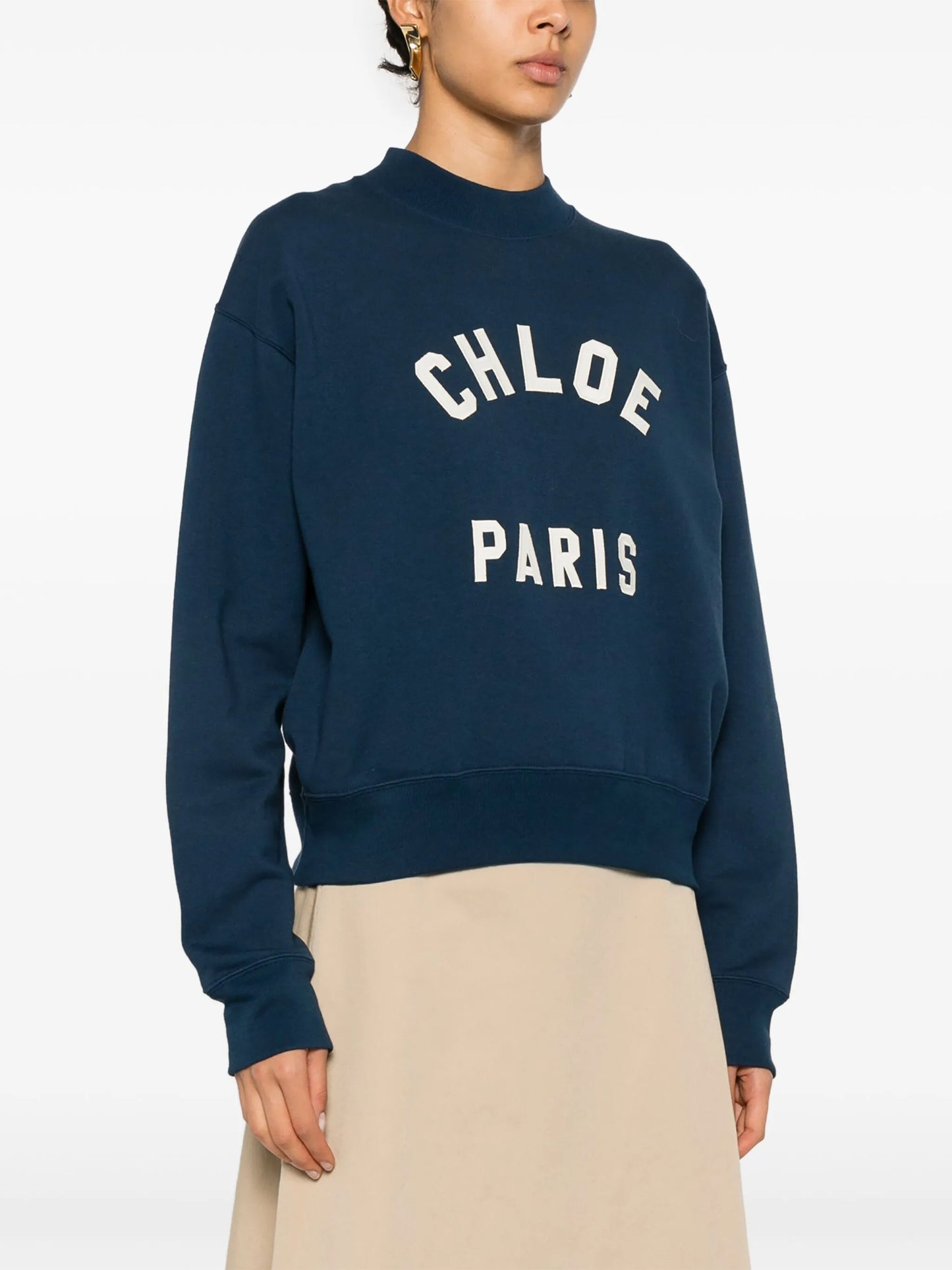 patch-appliqué turtleneck sweatshirt