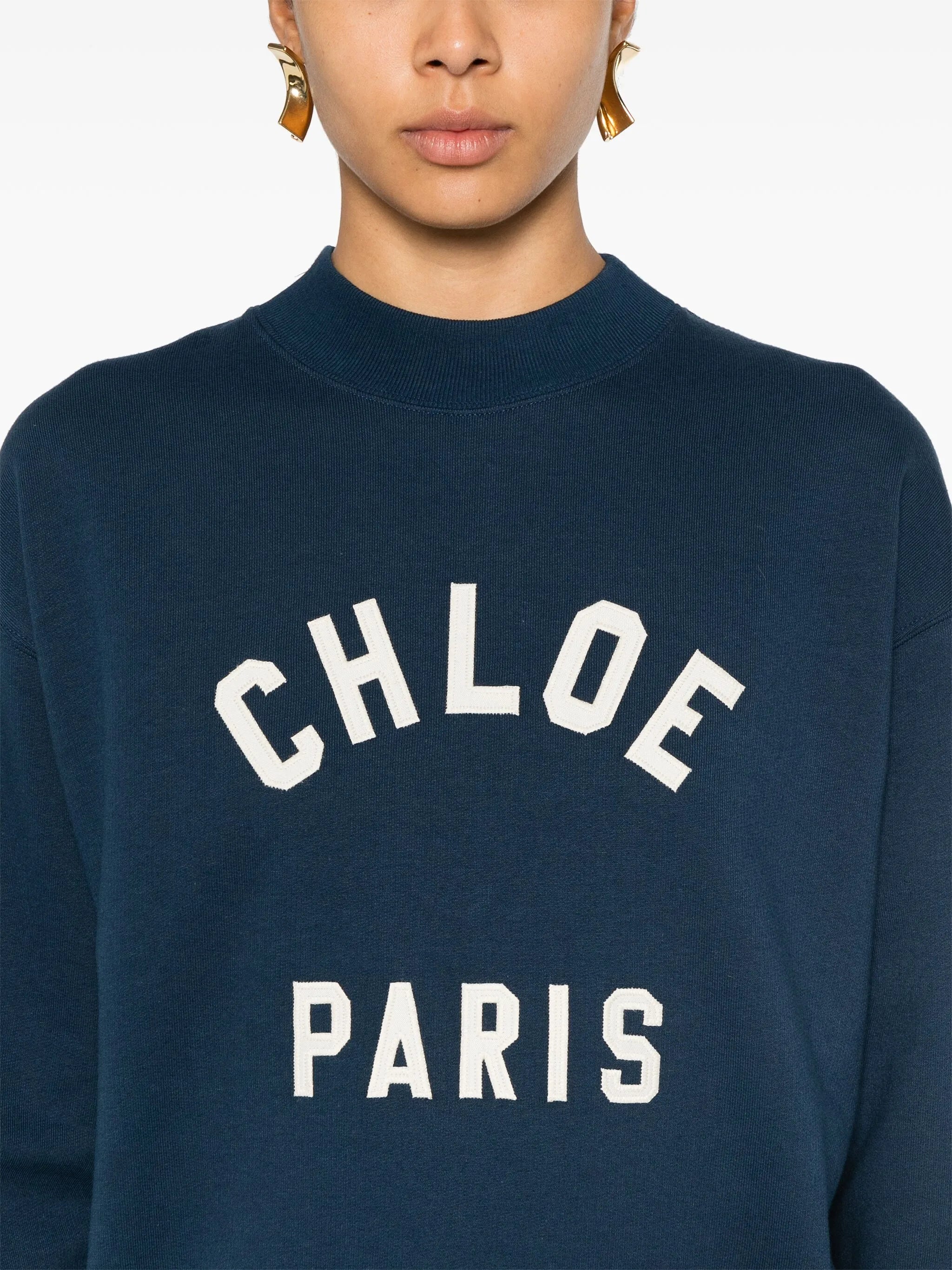 patch-appliqué turtleneck sweatshirt