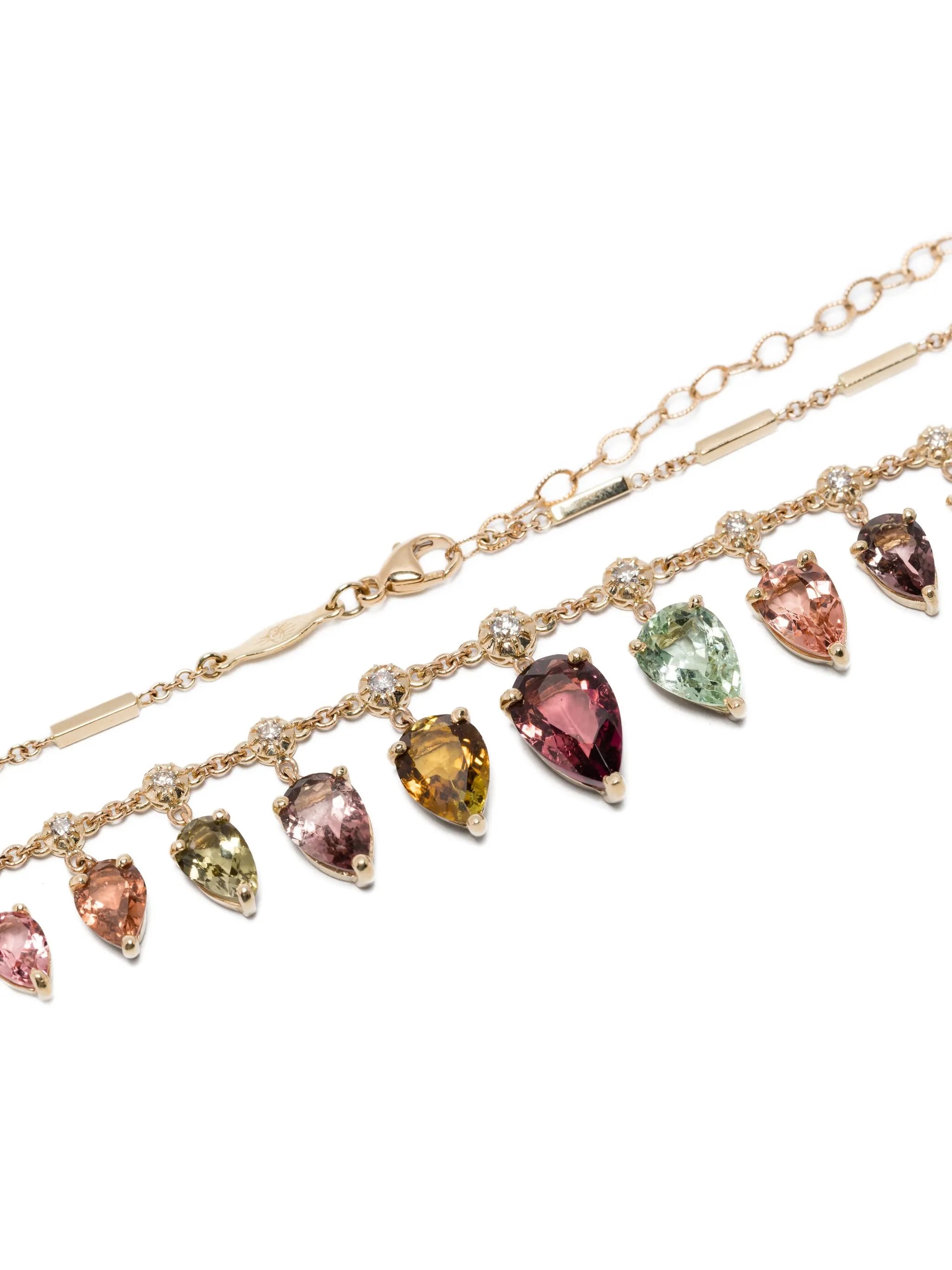 14CT yellow gold Sophia diamond necklace