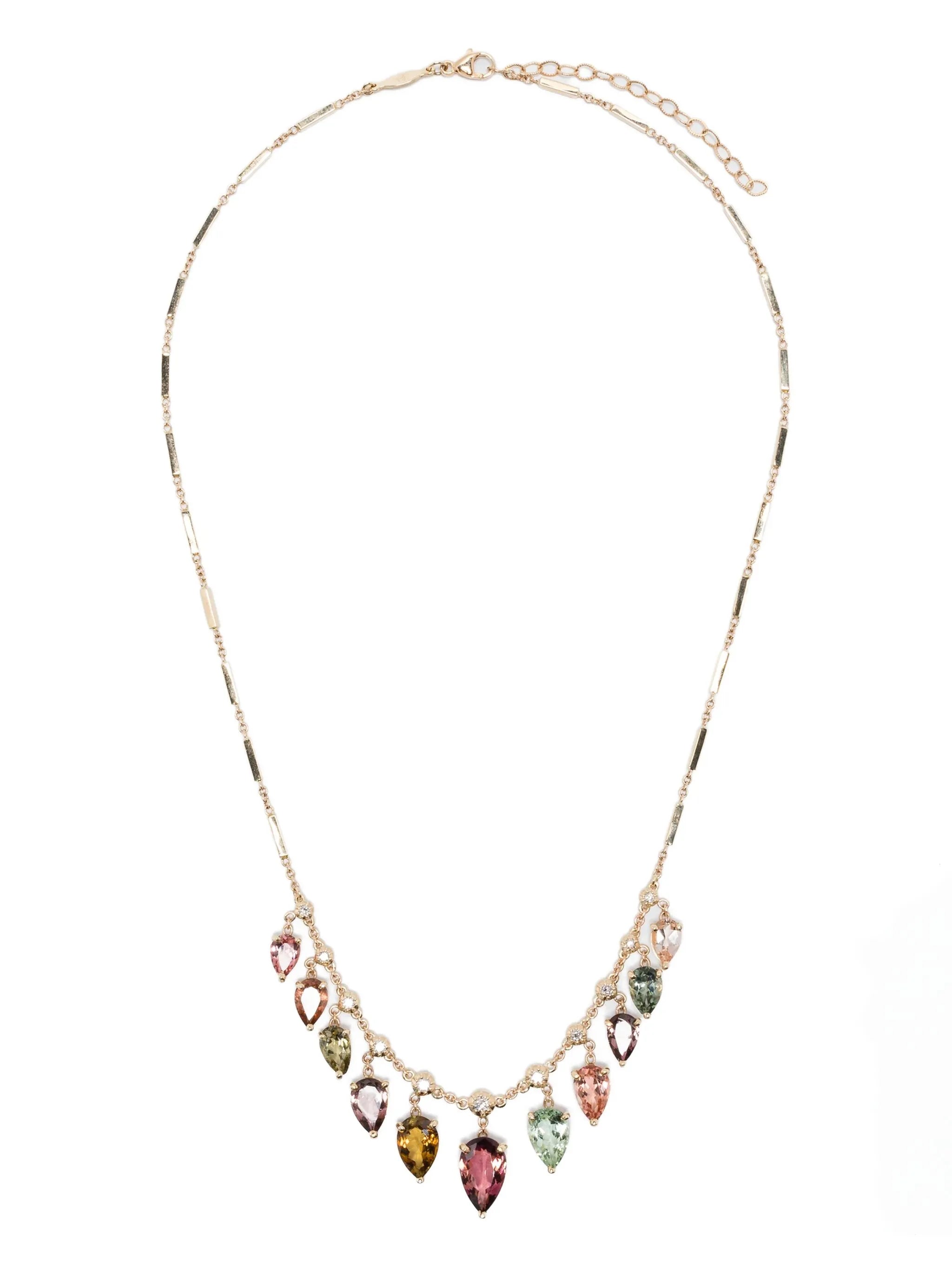 14CT yellow gold Sophia diamond necklace