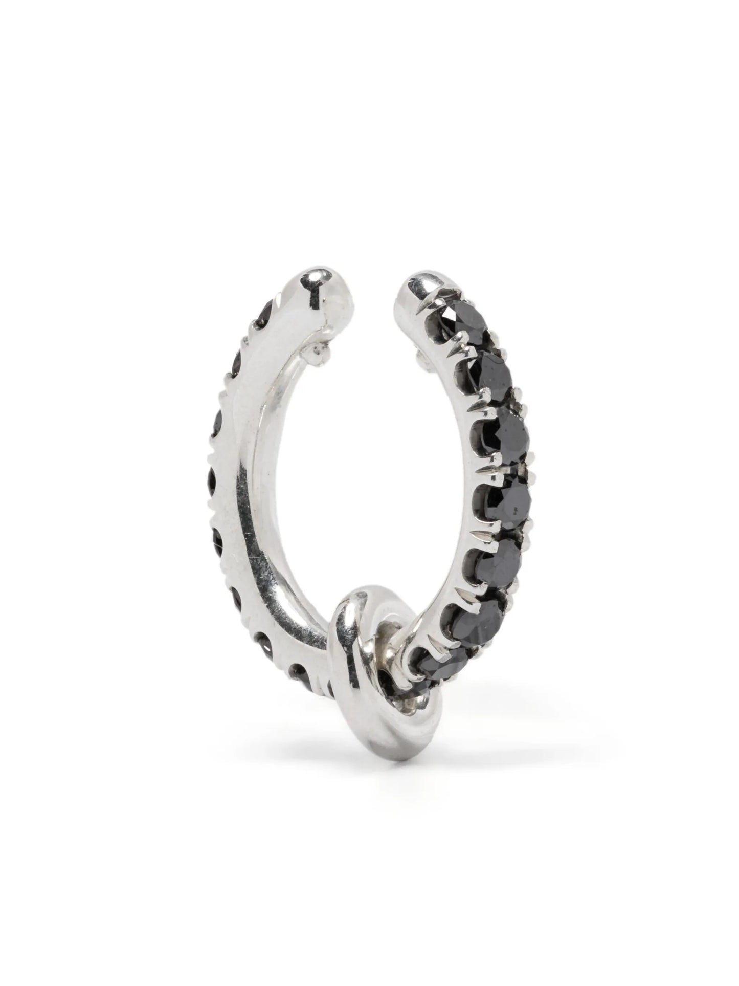 sterling silver black diamond ear cuff