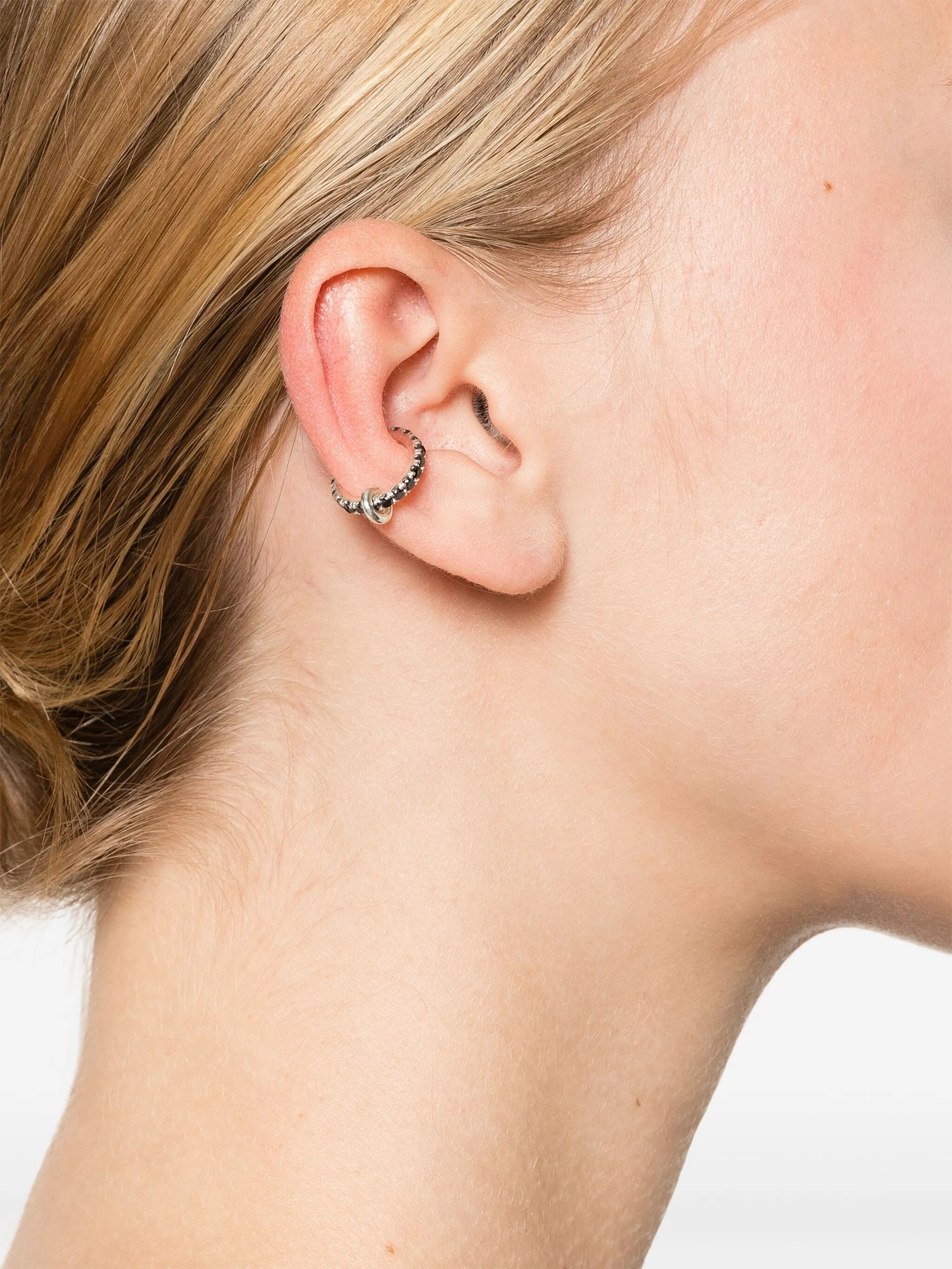 sterling silver black diamond ear cuff