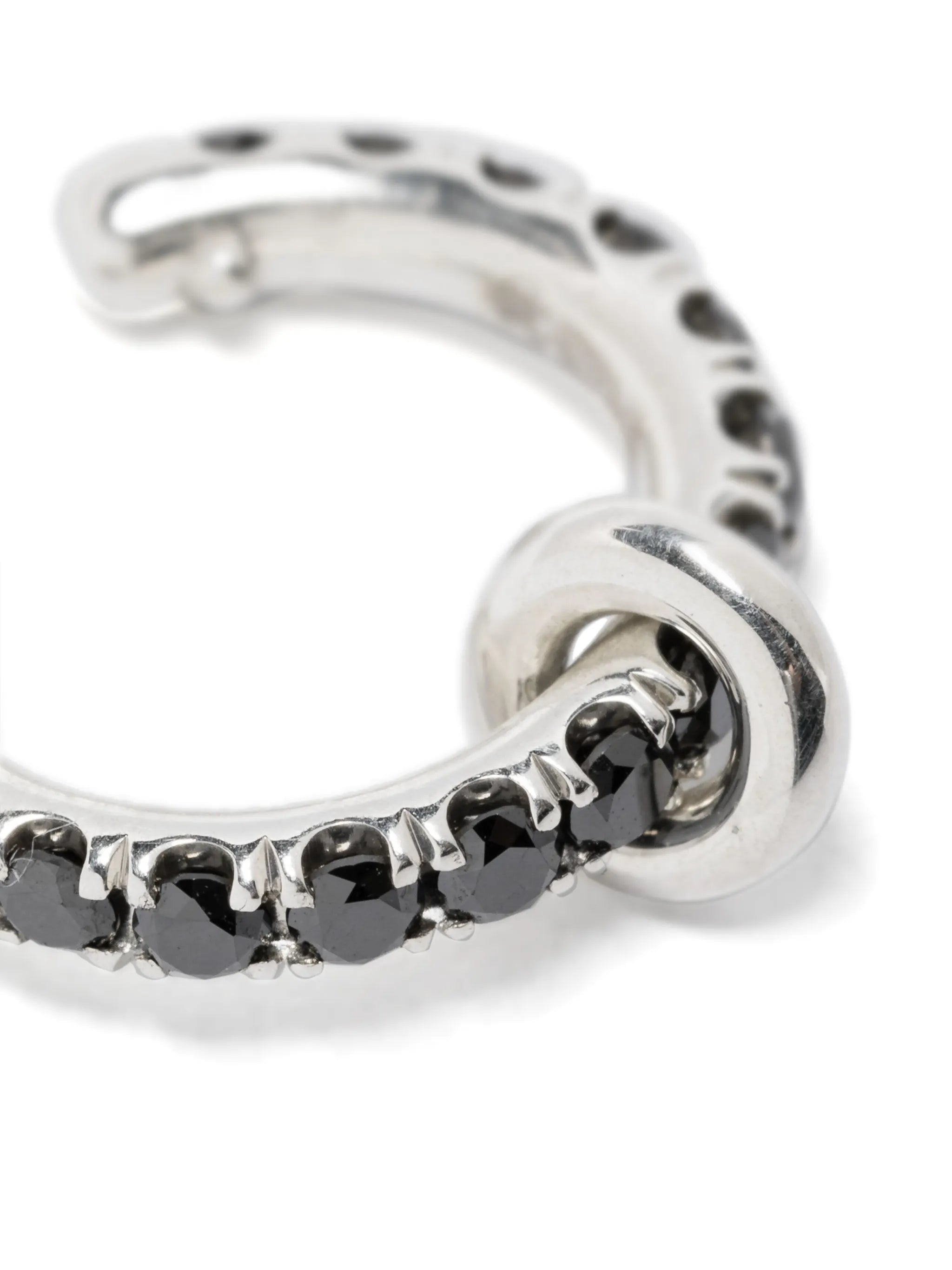 sterling silver black diamond ear cuff