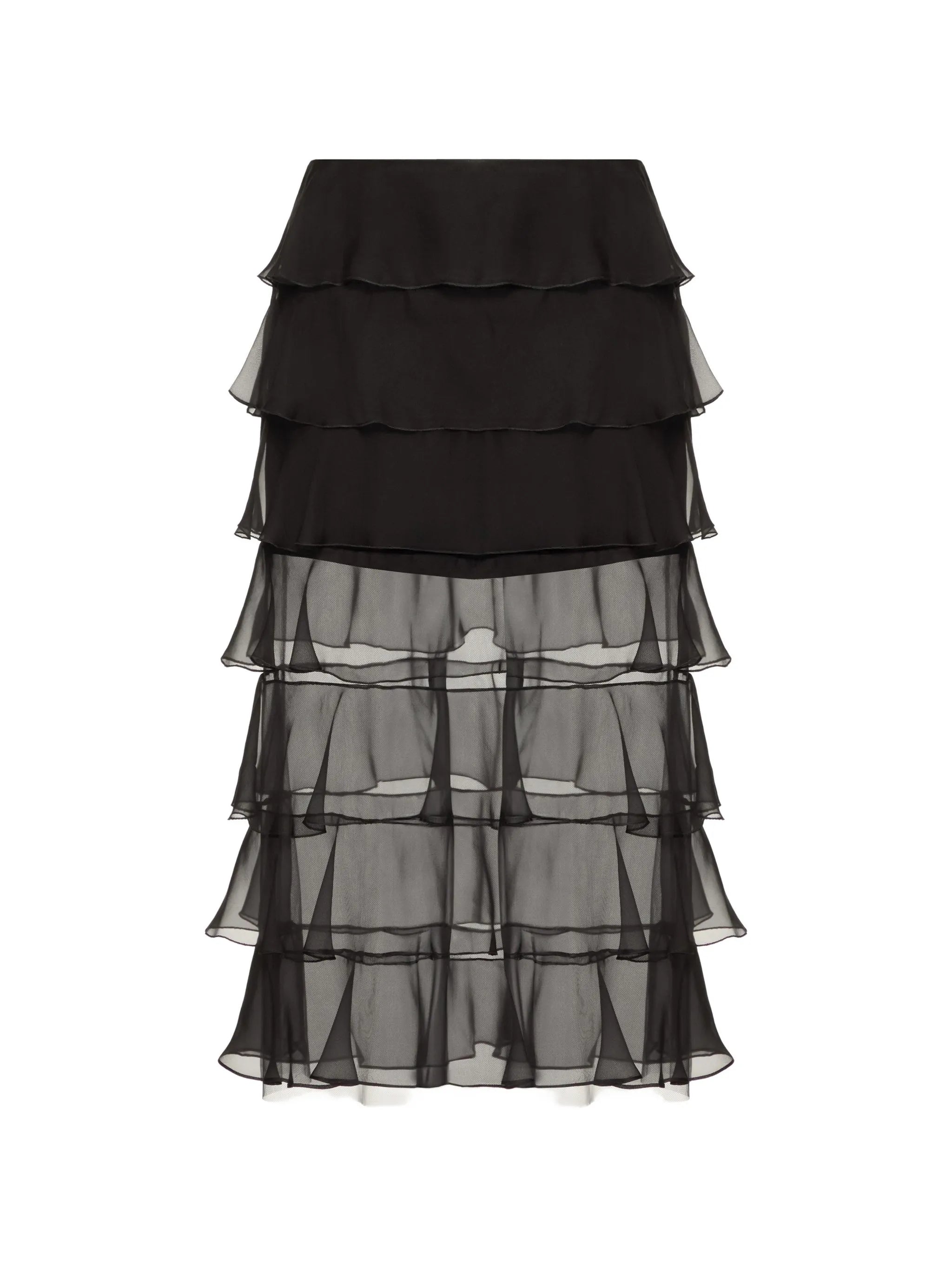 ruffled midi skirt