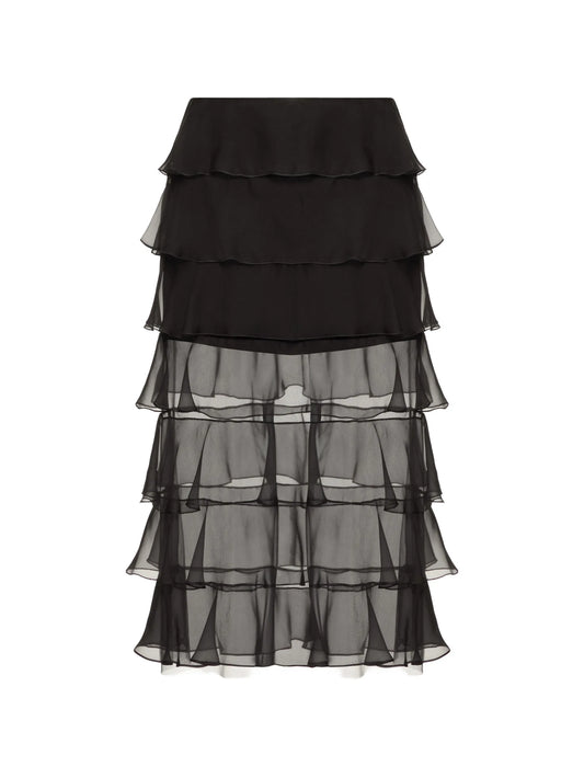 ruffled midi skirt