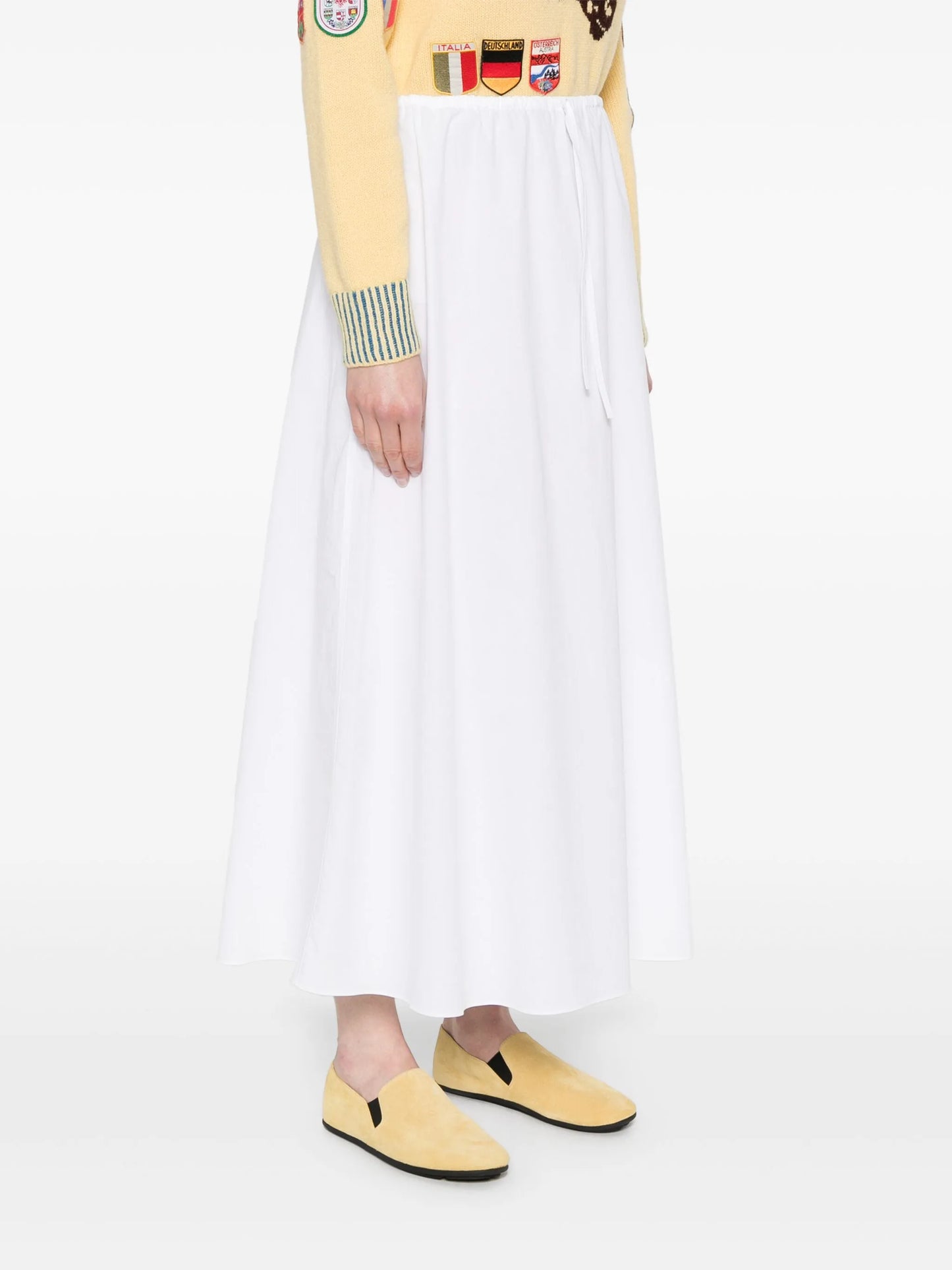 Drawcord organic cotton skirt