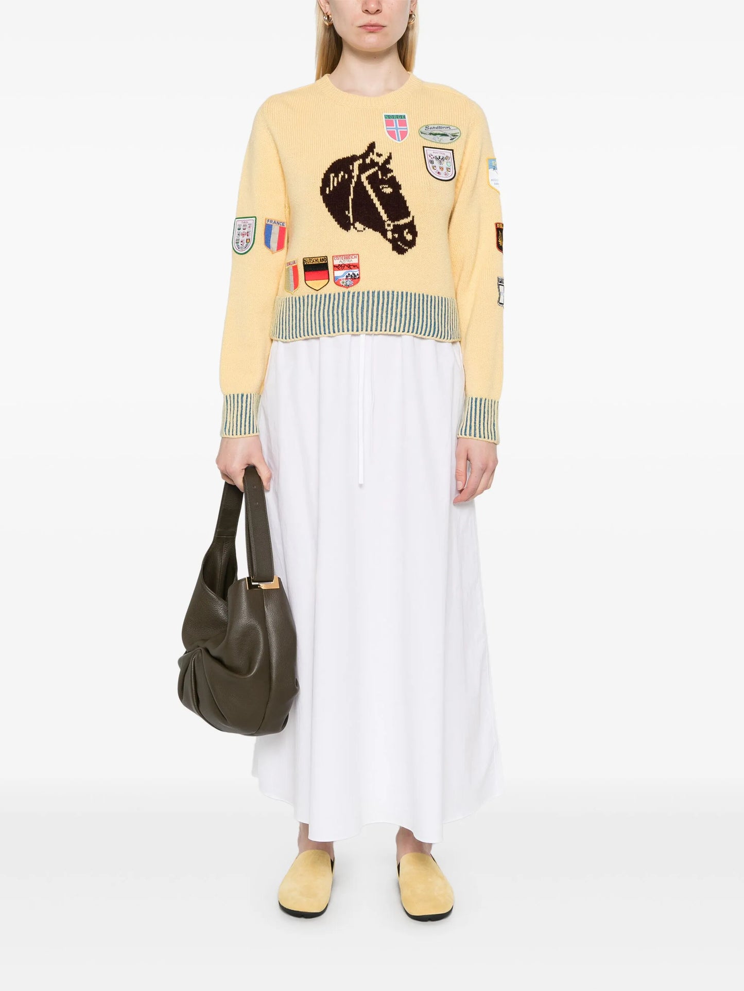 Drawcord organic cotton skirt
