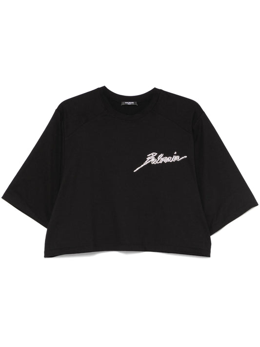 crystal-embellished T-shirt