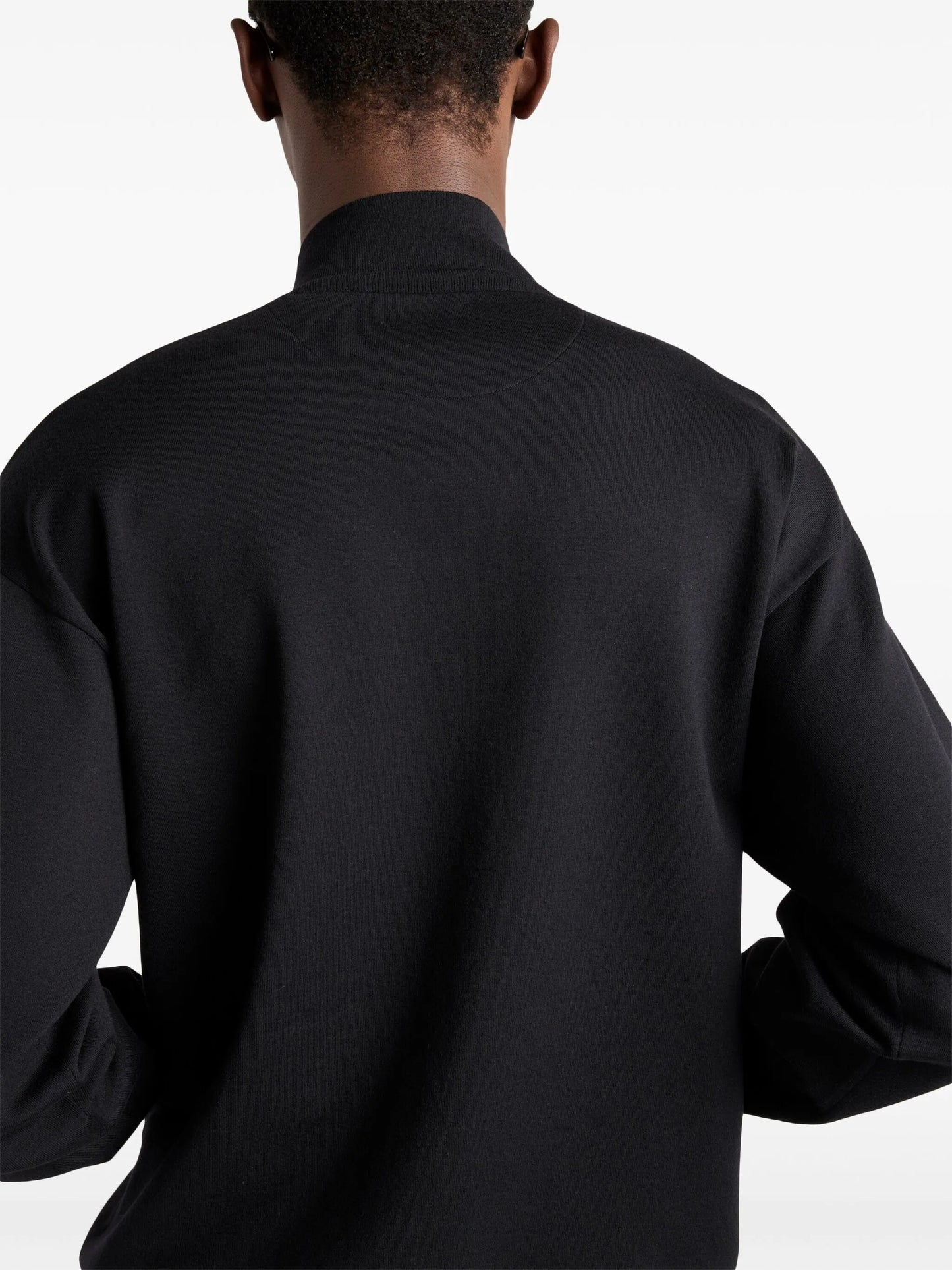 logo-plaque zip-up cardigan