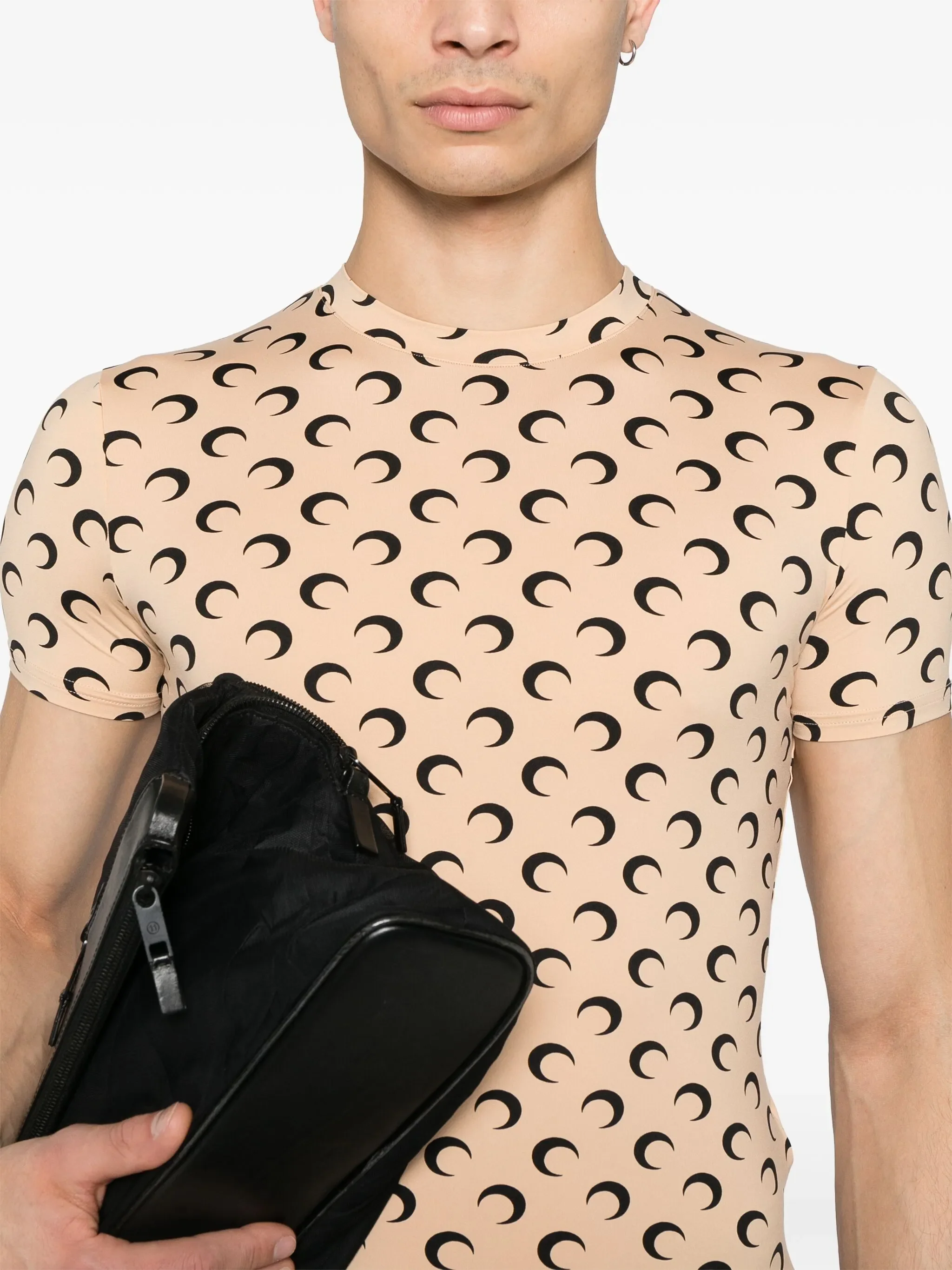moon-print crewneck top