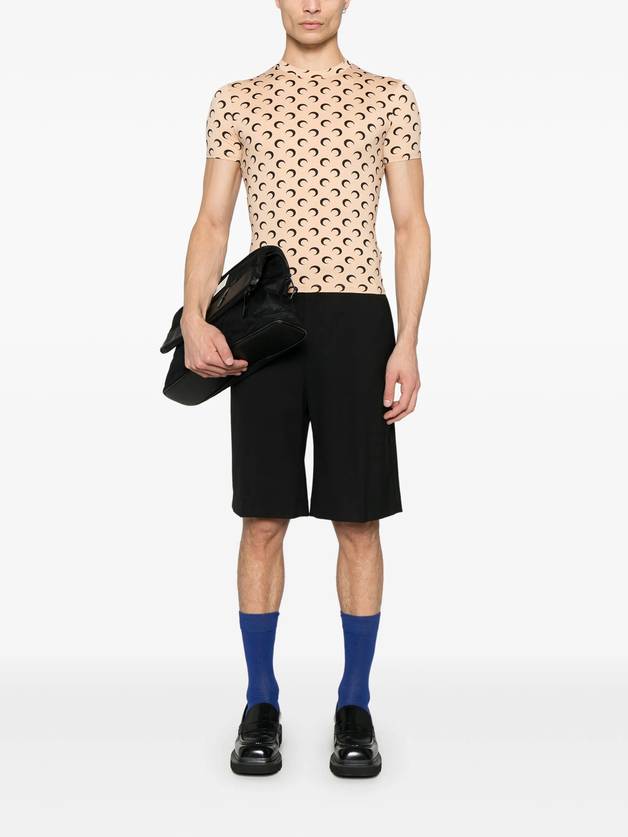 moon-print crewneck top