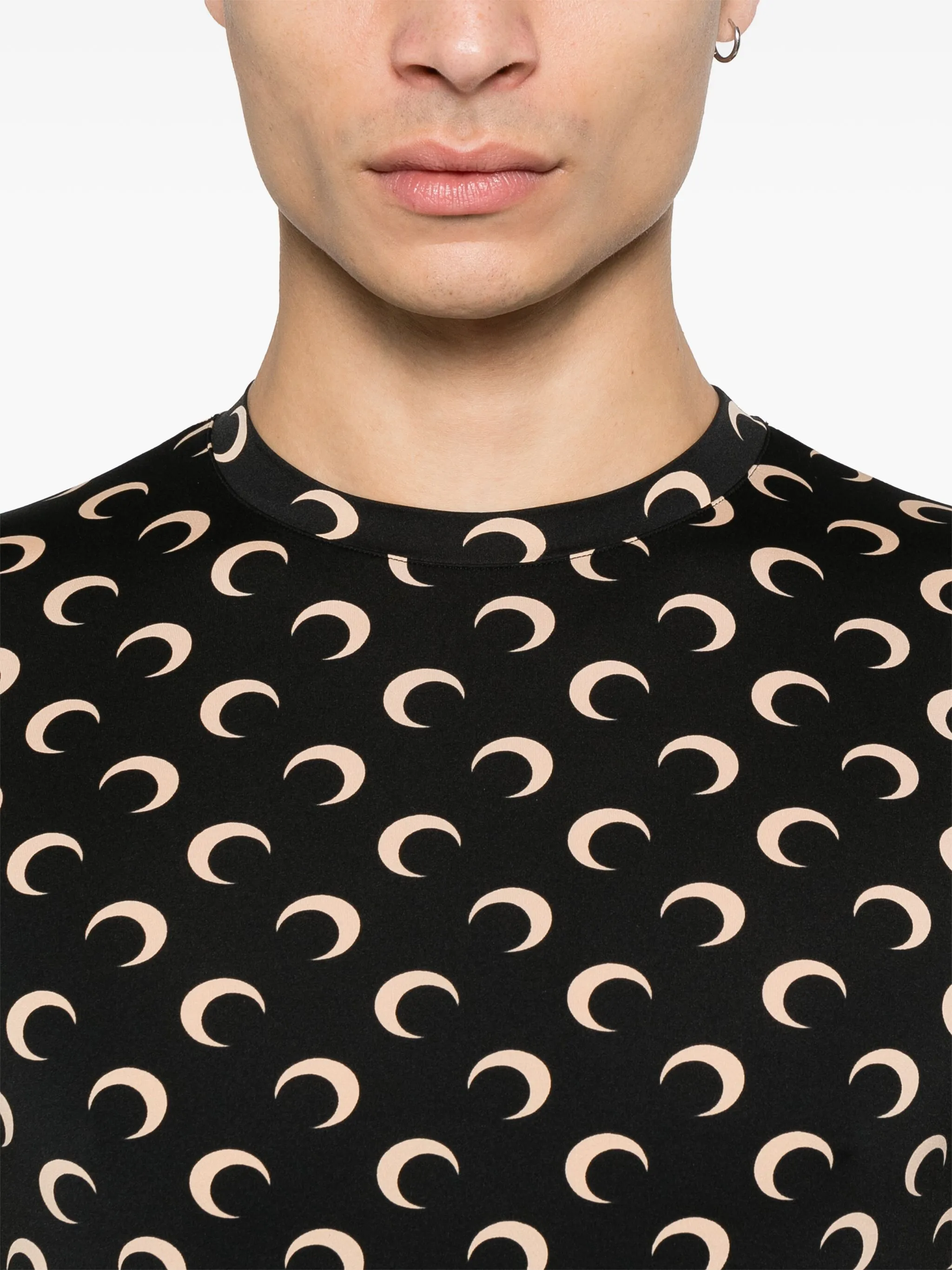 Moon-print short-sleeve top