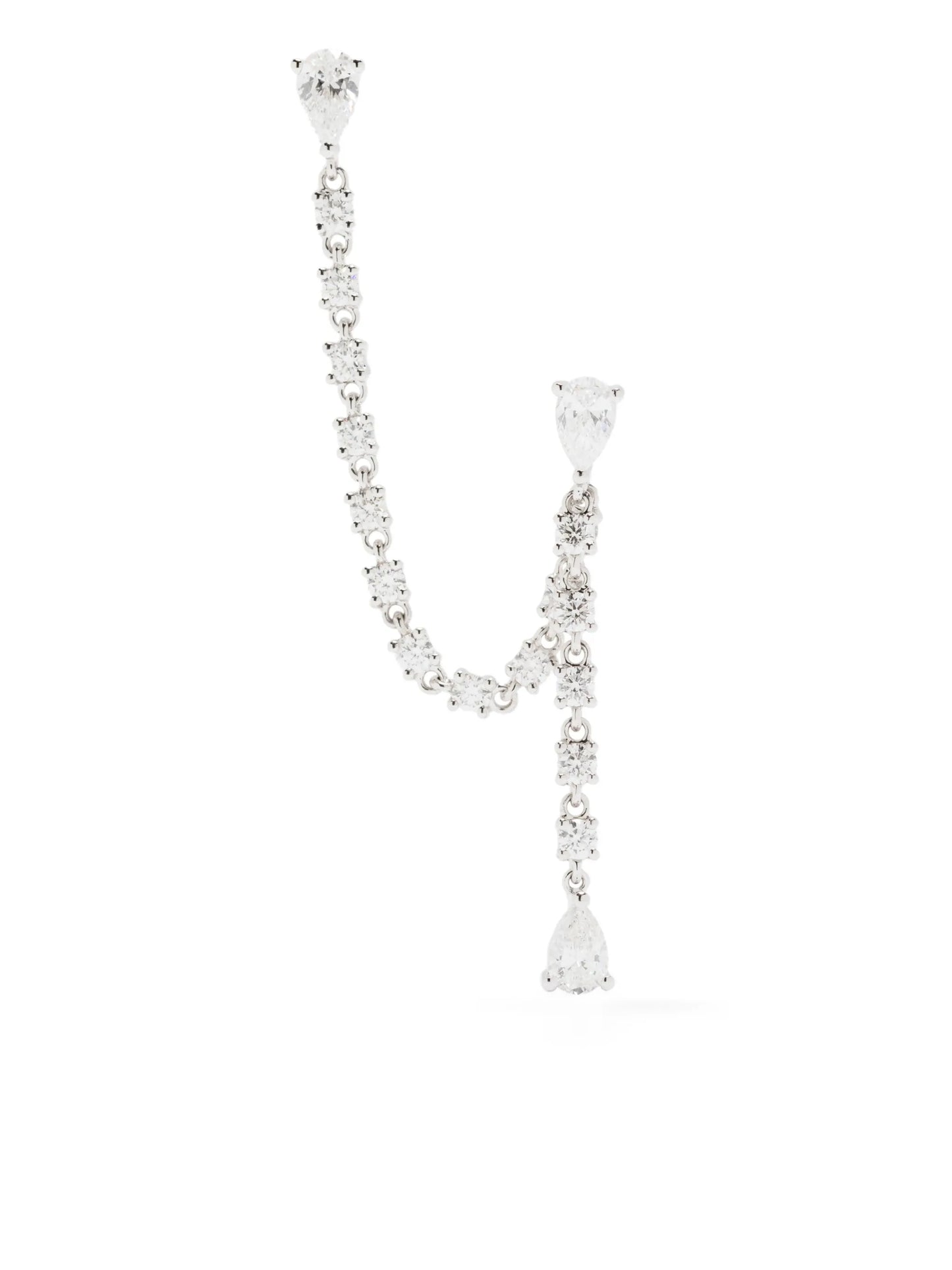 14CT white gold diamond drop earring