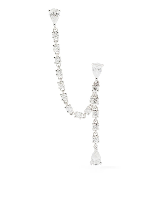 14CT white gold diamond drop earring