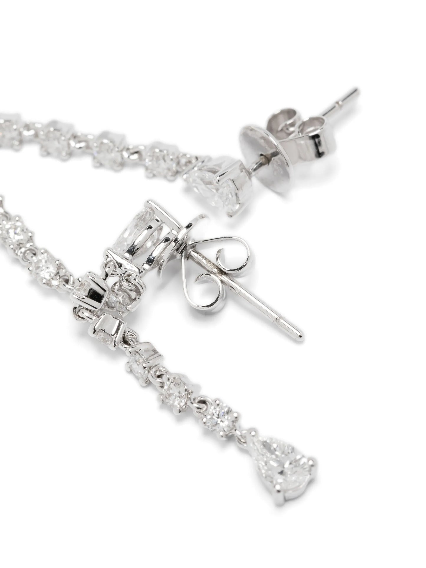 14CT white gold diamond drop earring