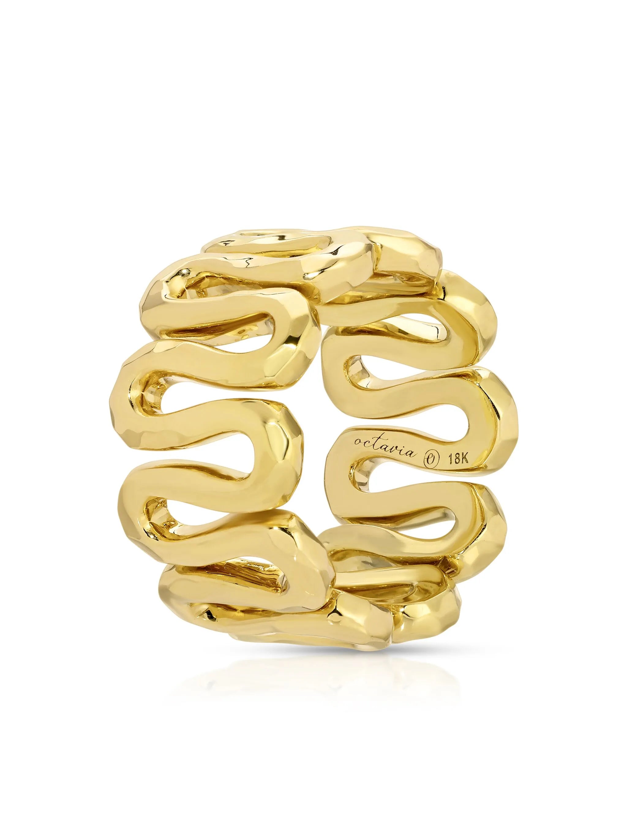 18kt yellow gold swirl ring