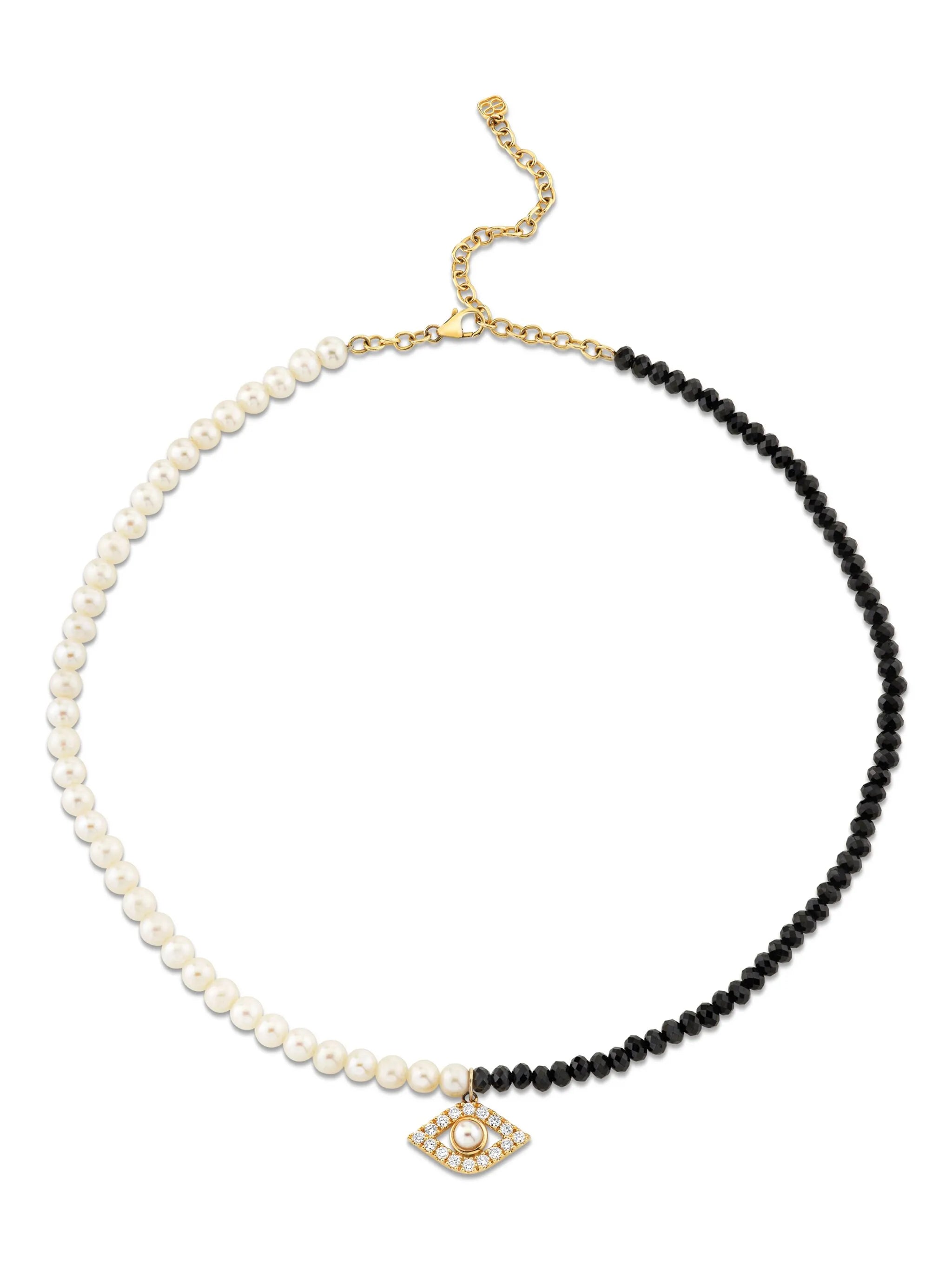 Evil Eye pearl necklace