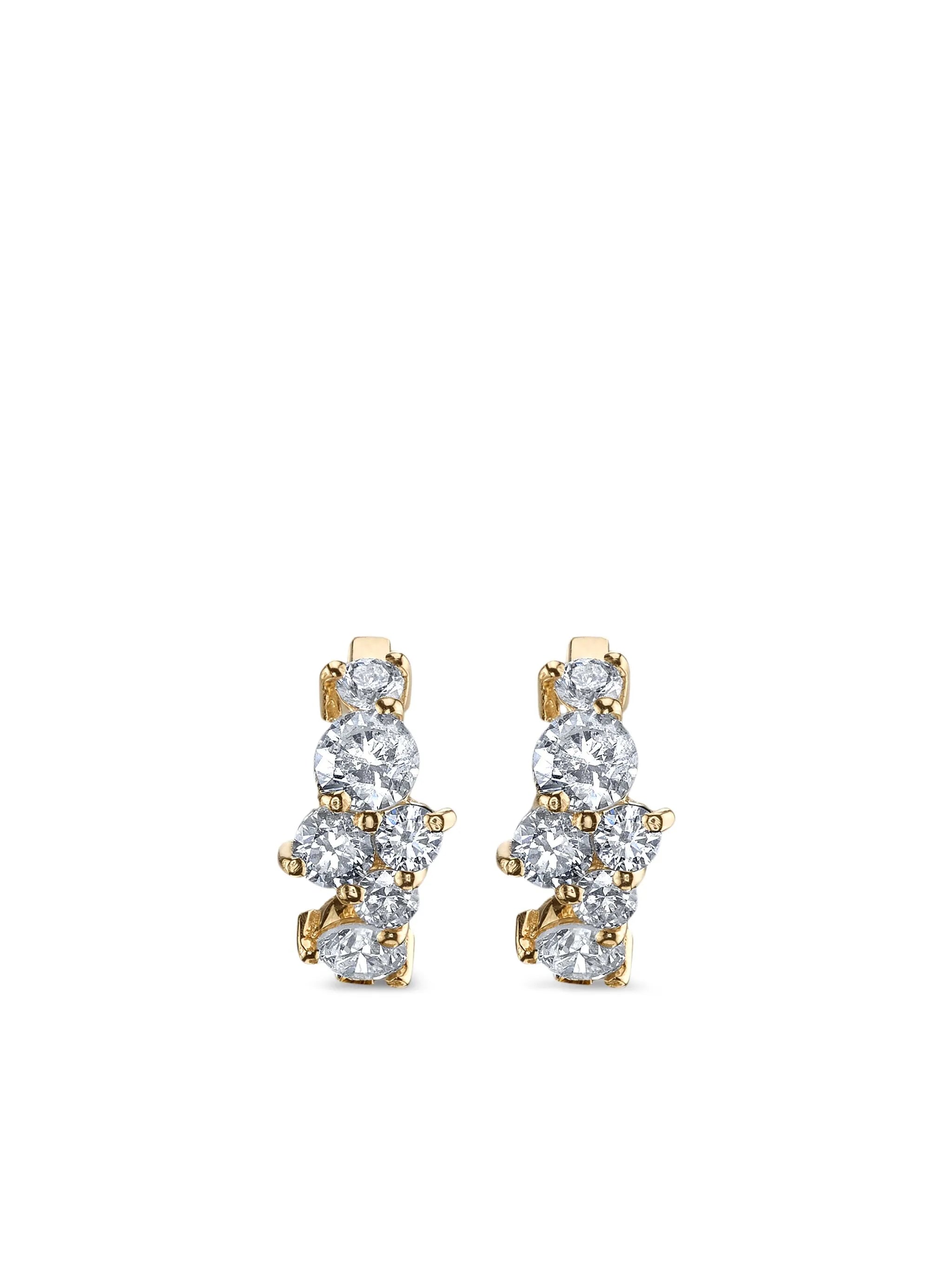 14kt yellow gold Cocktail diamond hoops