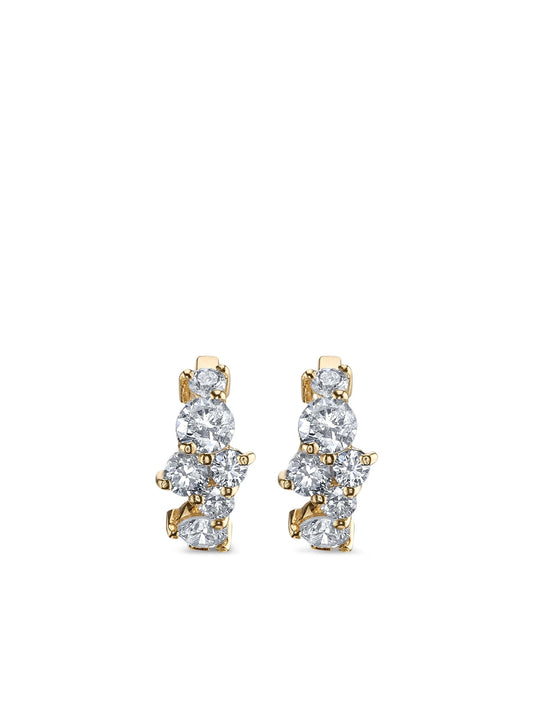 14kt yellow gold Cocktail diamond hoops