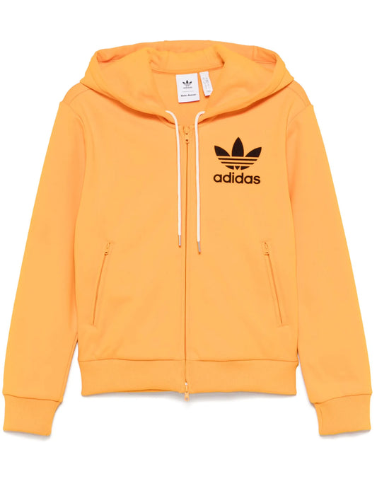 x Wales Bonner logo-flocked hoodie