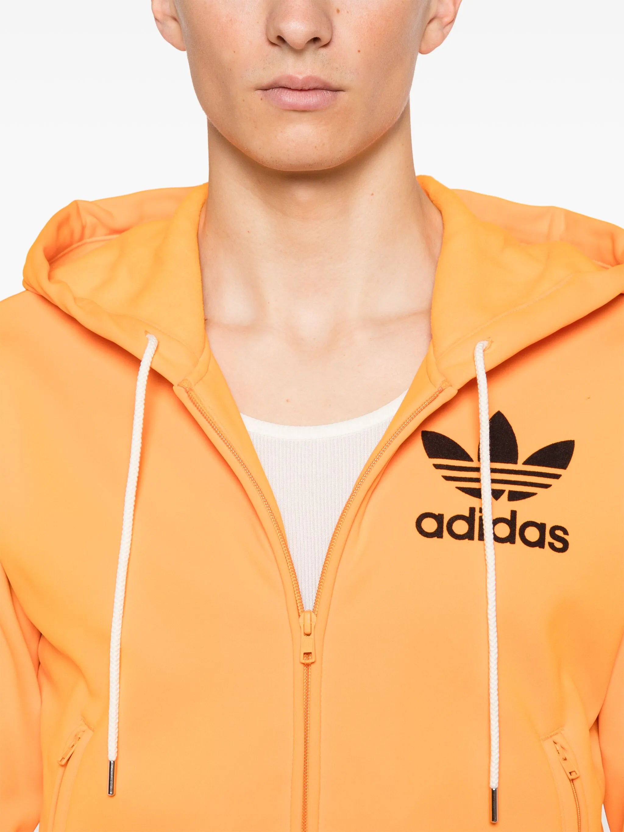 x Wales Bonner logo-flocked hoodie