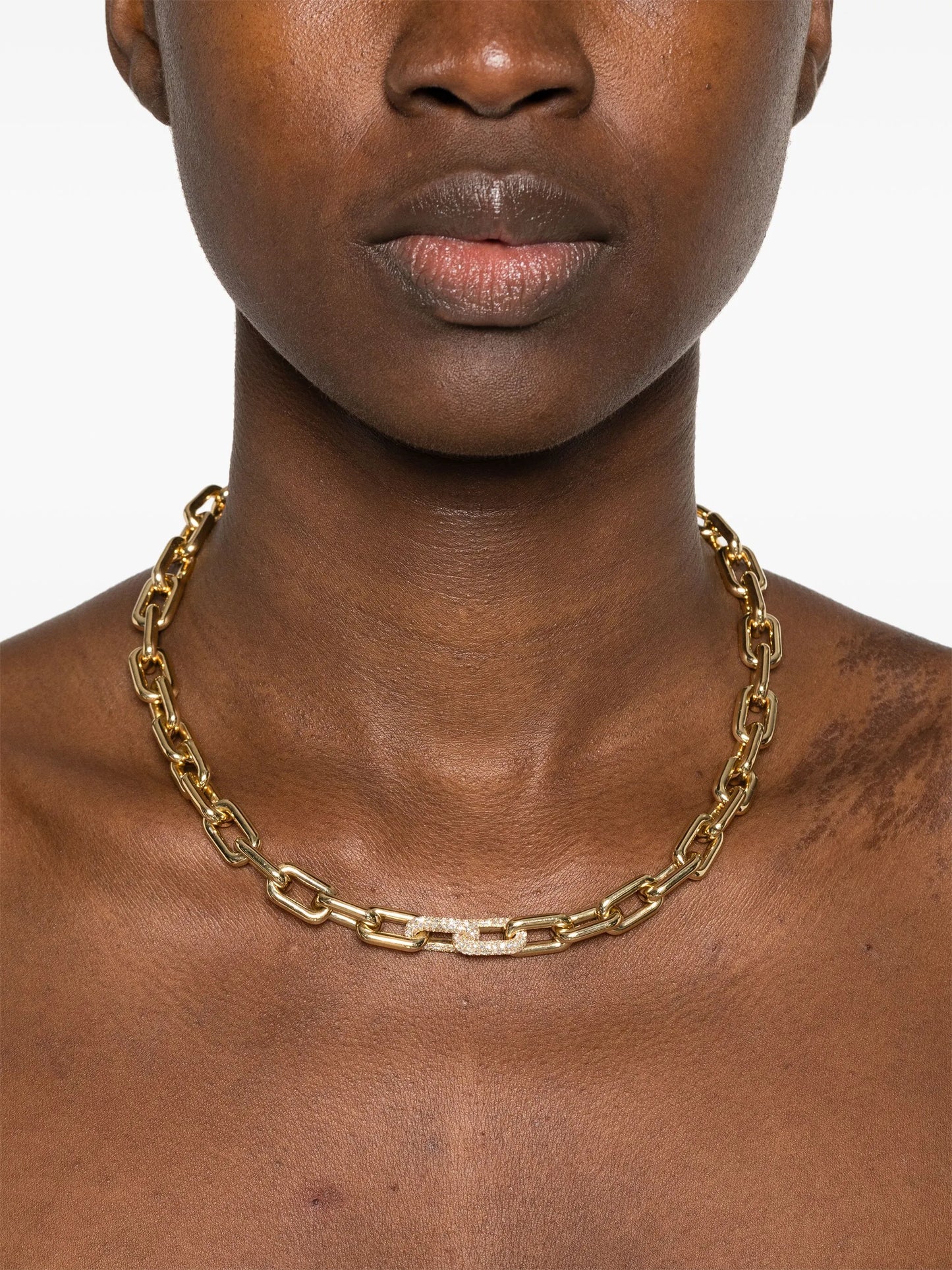 18CT yellow gold chain diamond necklace