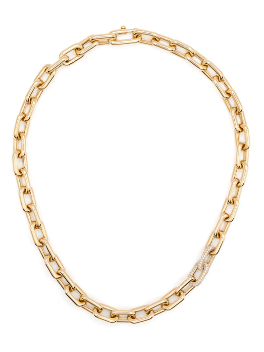 18CT yellow gold chain diamond necklace