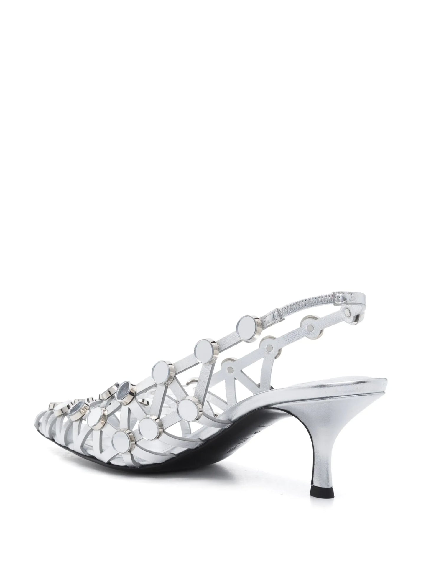 Grid slingback pumps