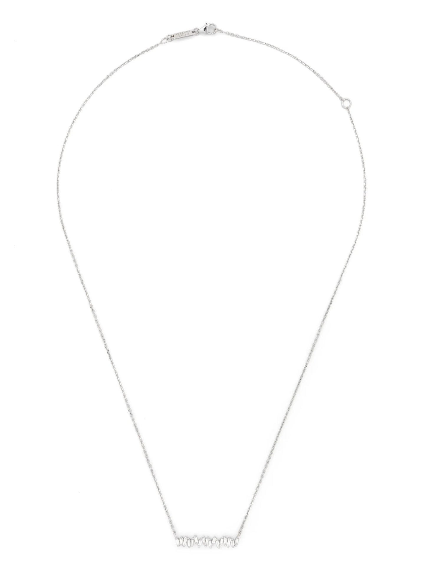 18kt white gold Bar diamond necklace