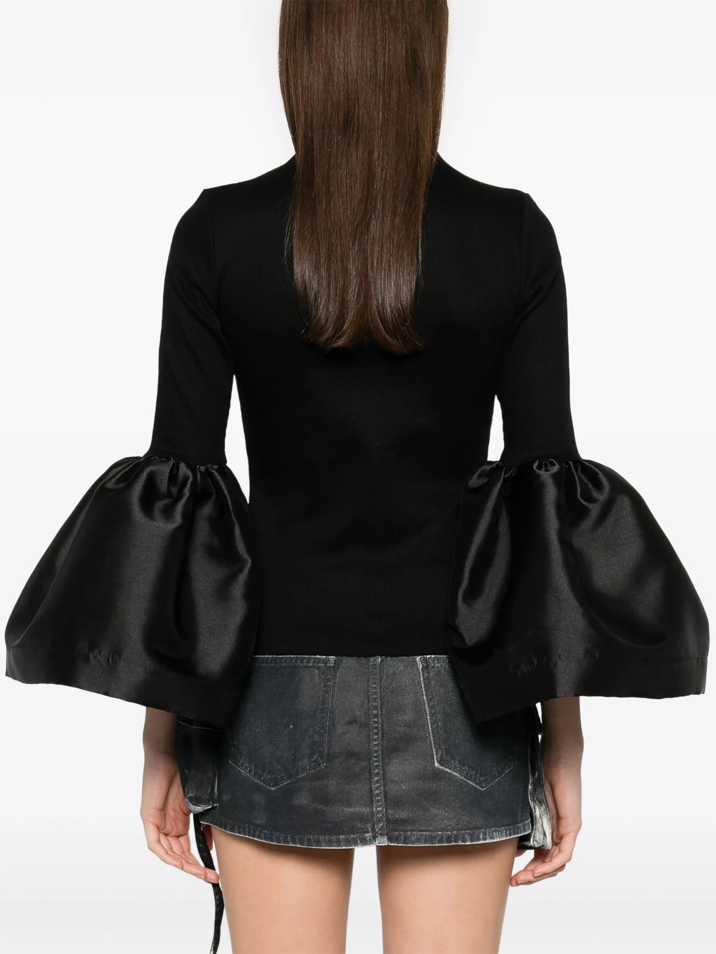 flared-cuff top