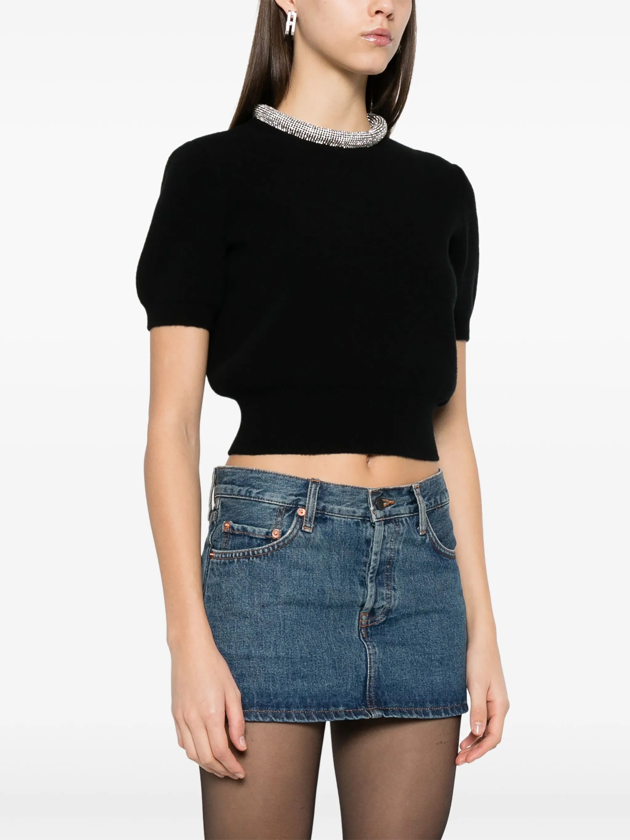 crystal-embellished T-shirt