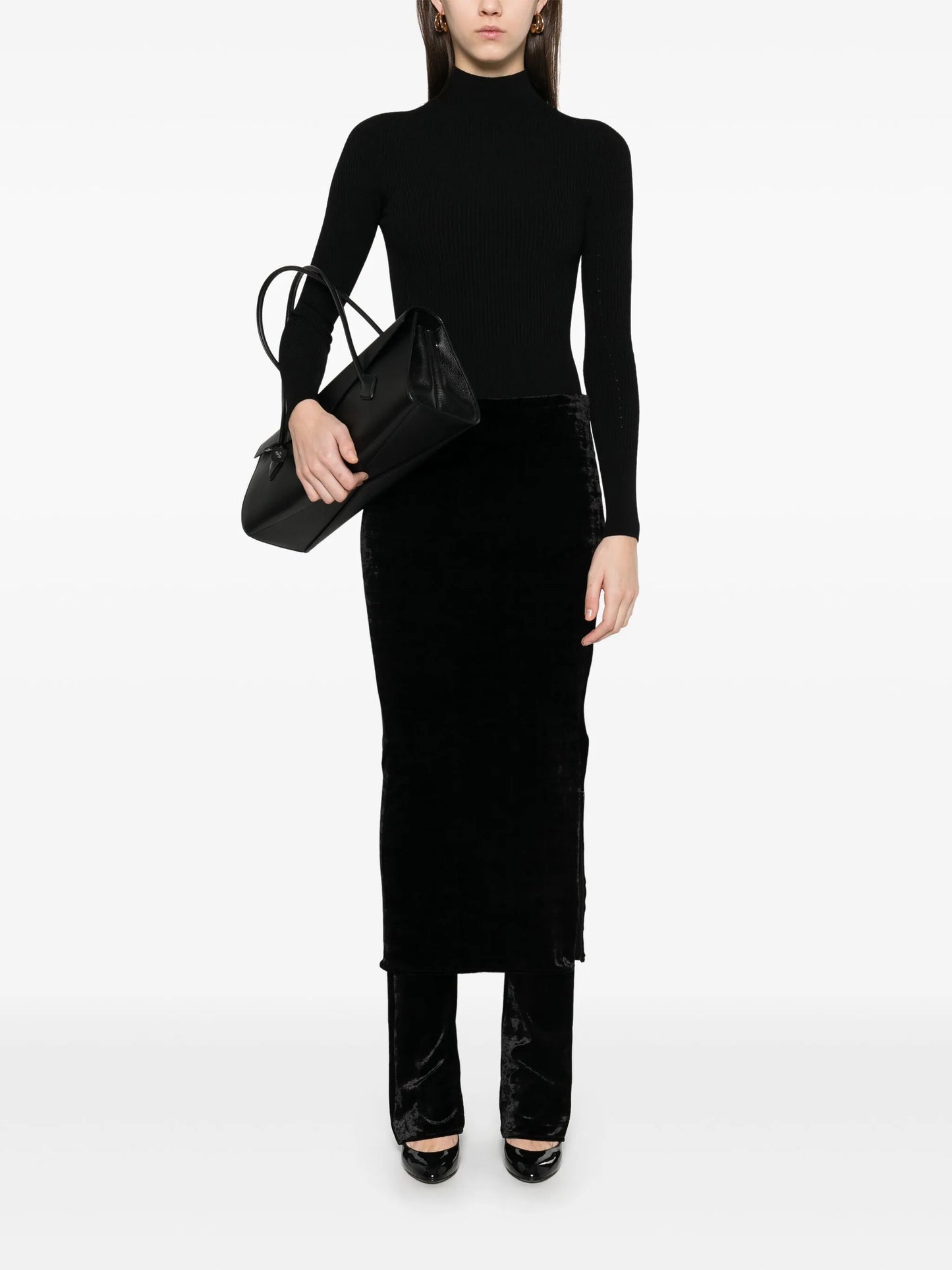 textured skirt trousers