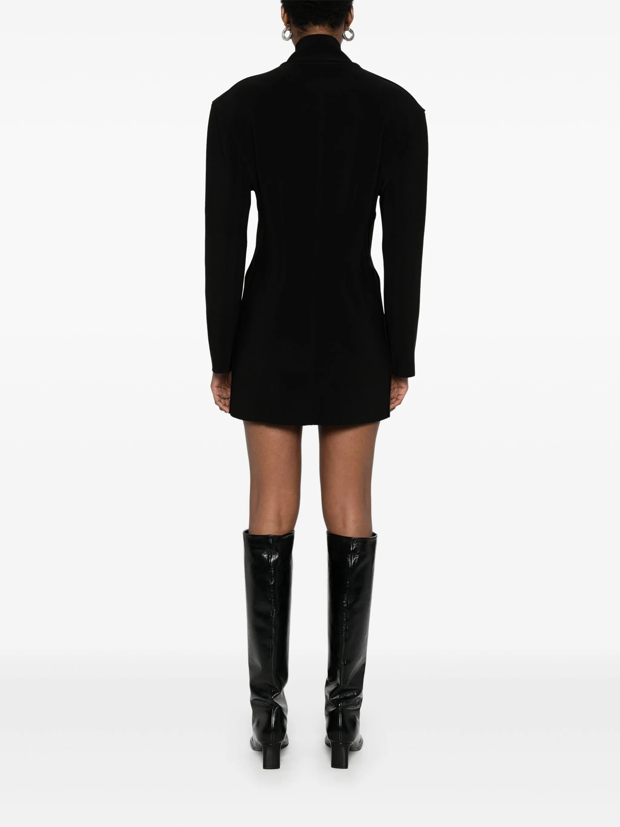 shoulder-pads zip mini dress