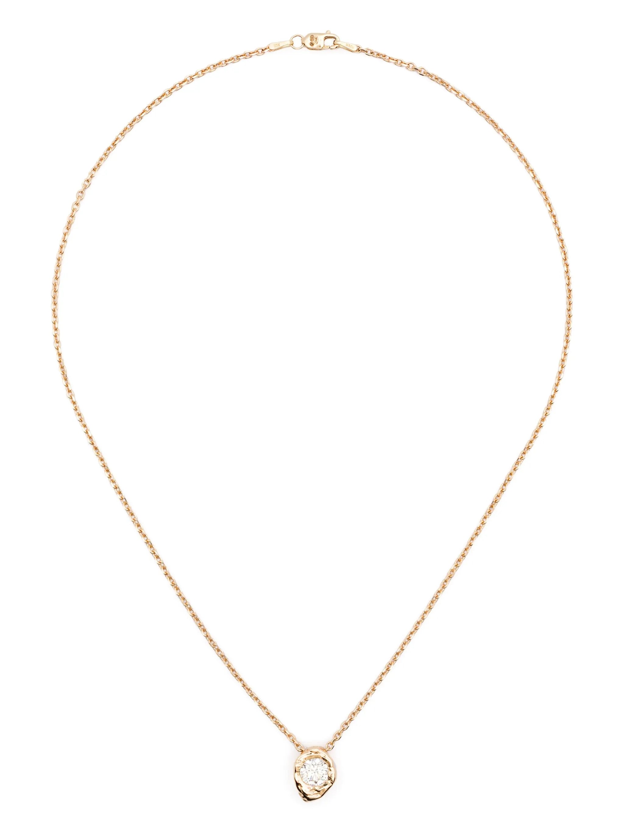 14CT yellow gold  Alfa diamond necklace