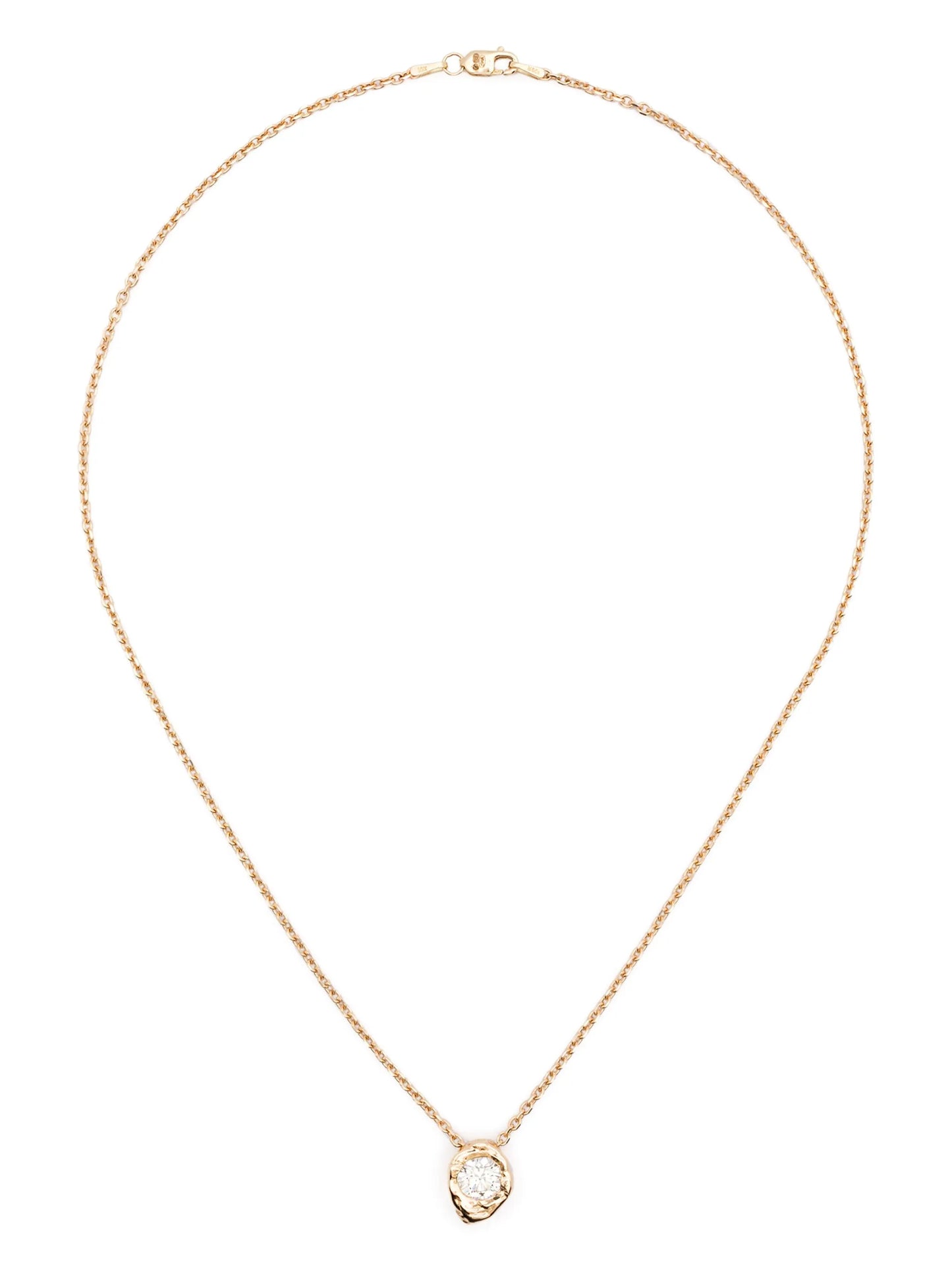 14CT yellow gold  Alfa diamond necklace