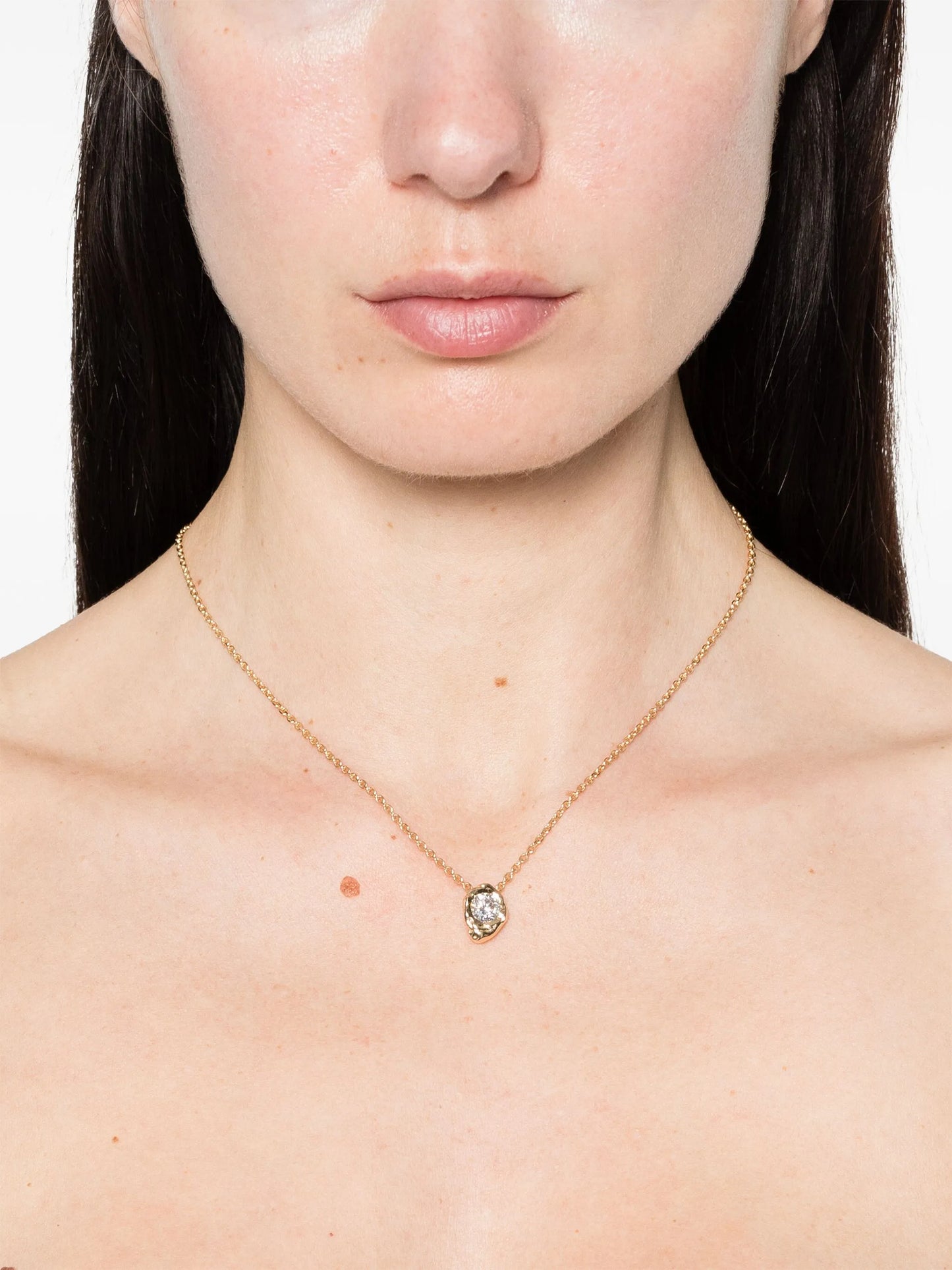 14CT yellow gold  Alfa diamond necklace