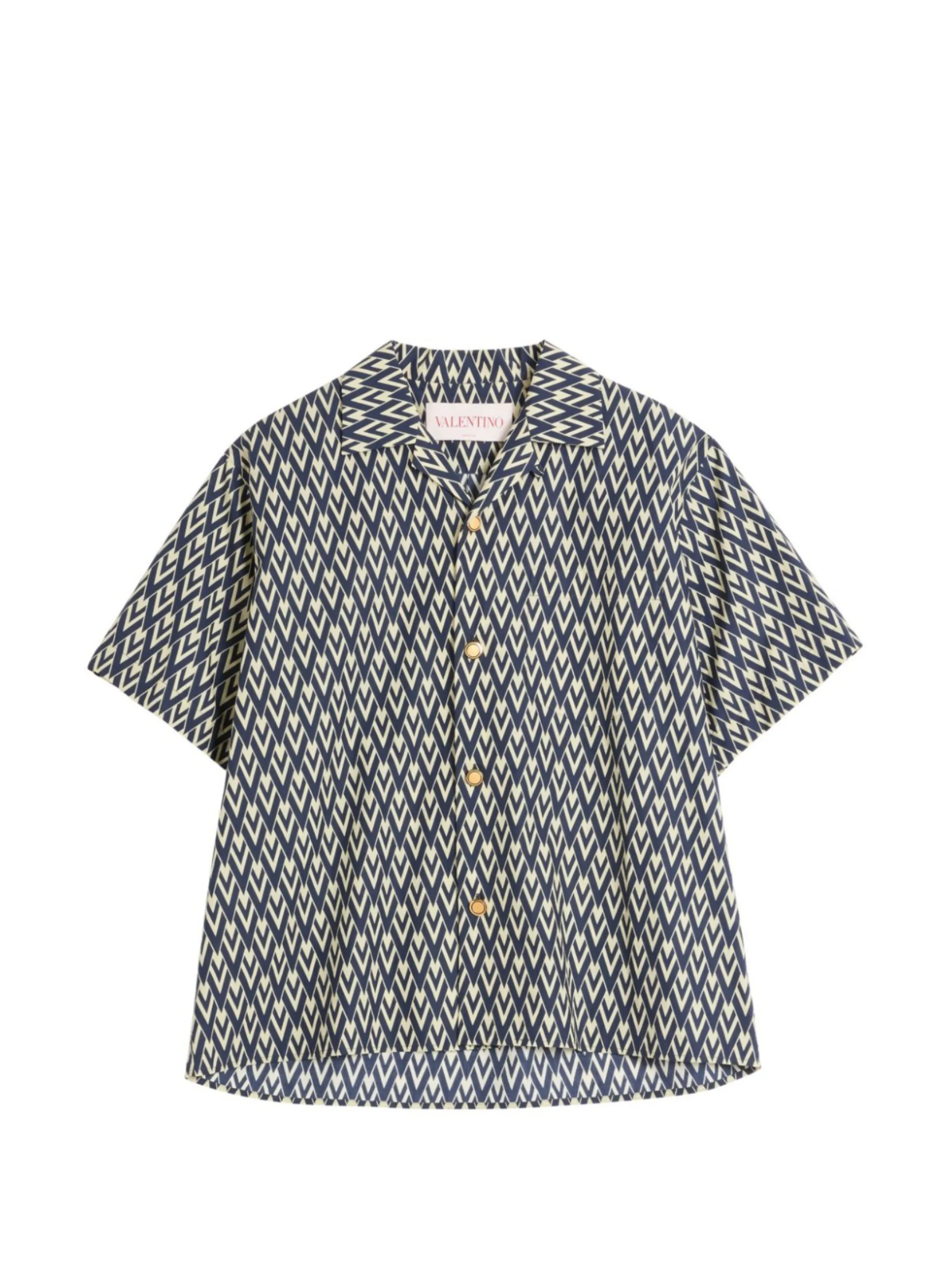 printed button-up bowling shirt