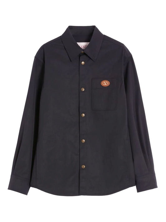nylon shirt jacket with patch VLogo