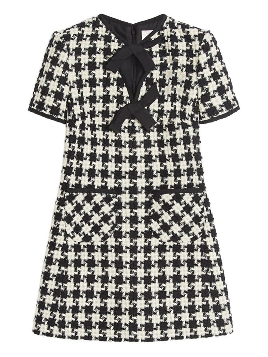 Damier light tweed mini dress