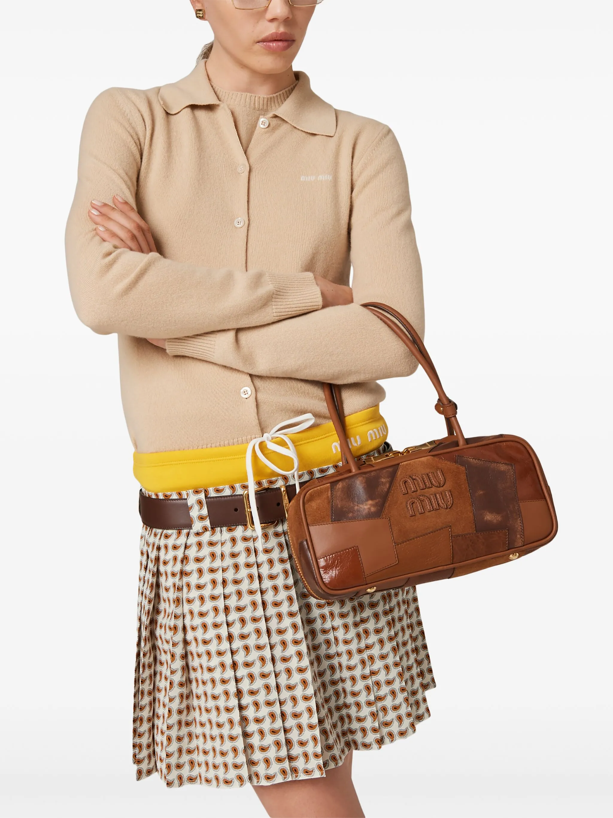 Beau leather patchwork bag