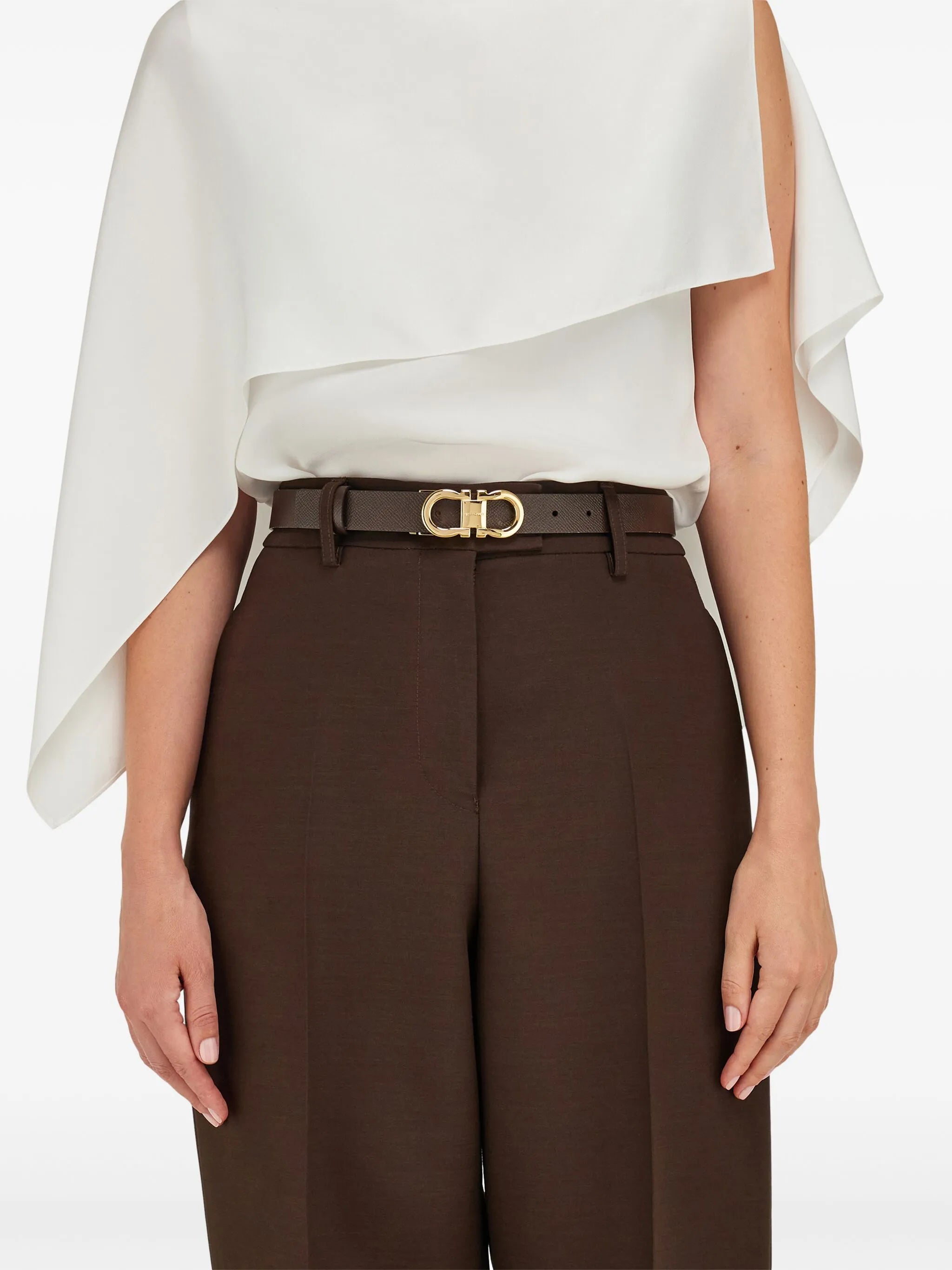 Gancini hammered-leather belt