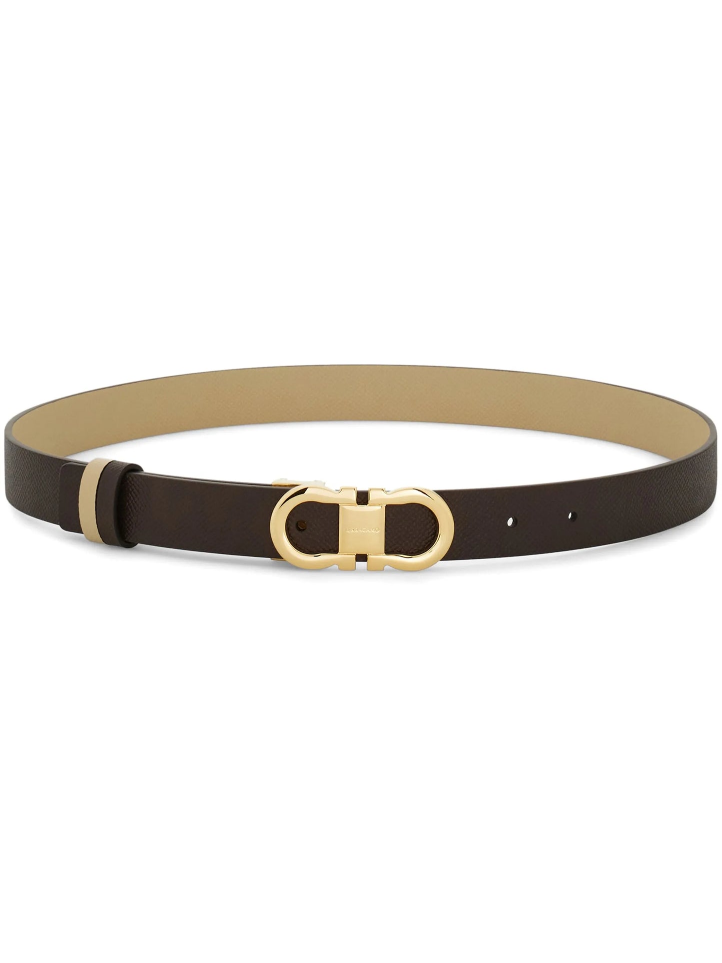 Gancini hammered-leather belt