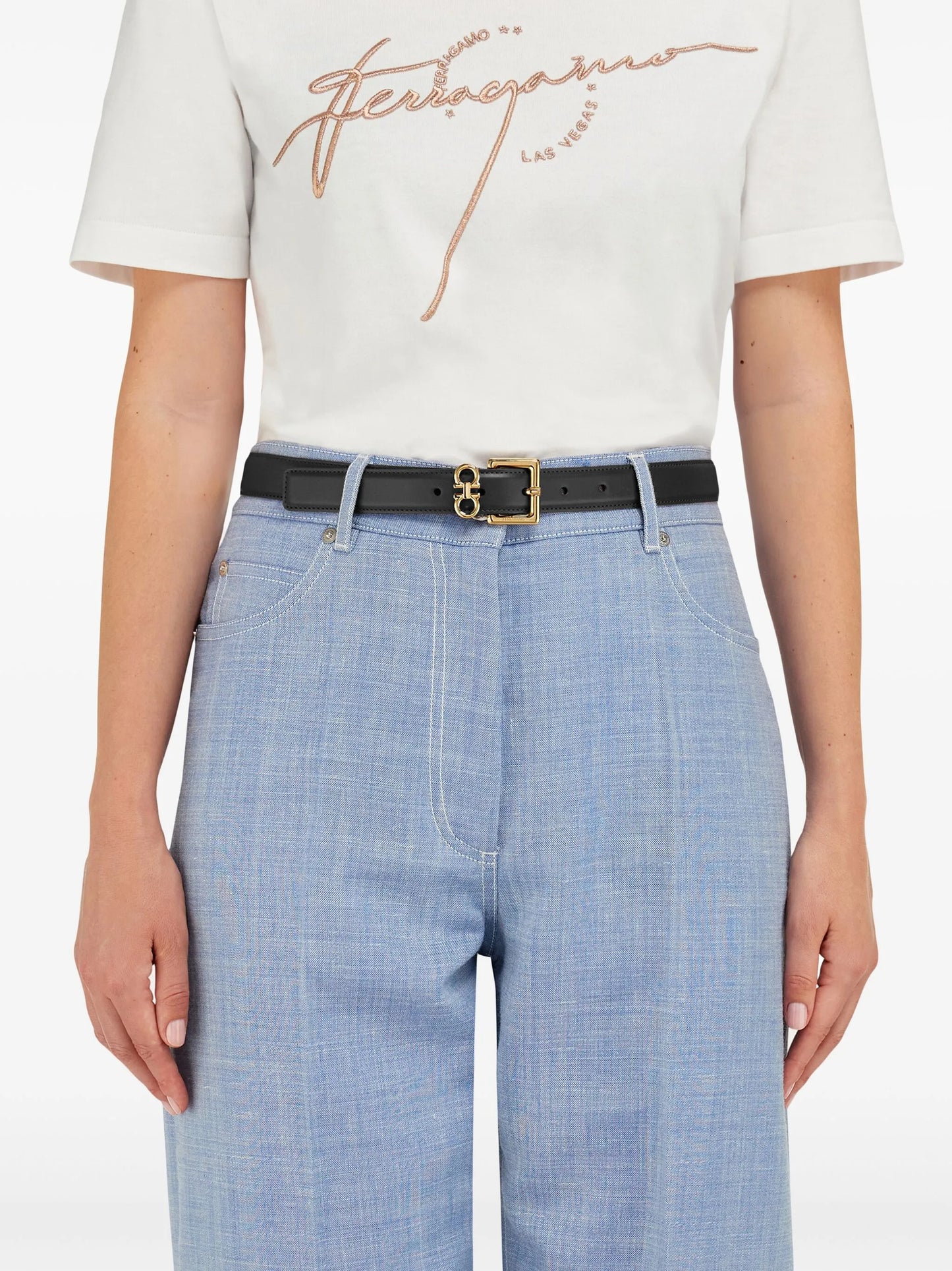 Gancini-plaque belt
